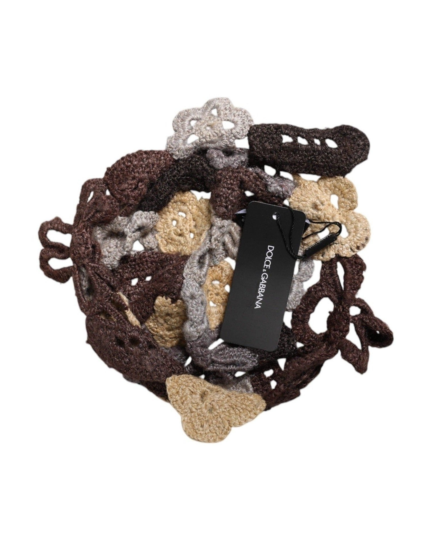 Dolce & Gabbana Floral Silk Crochet Beanie Multicolor Hat Glam Steals