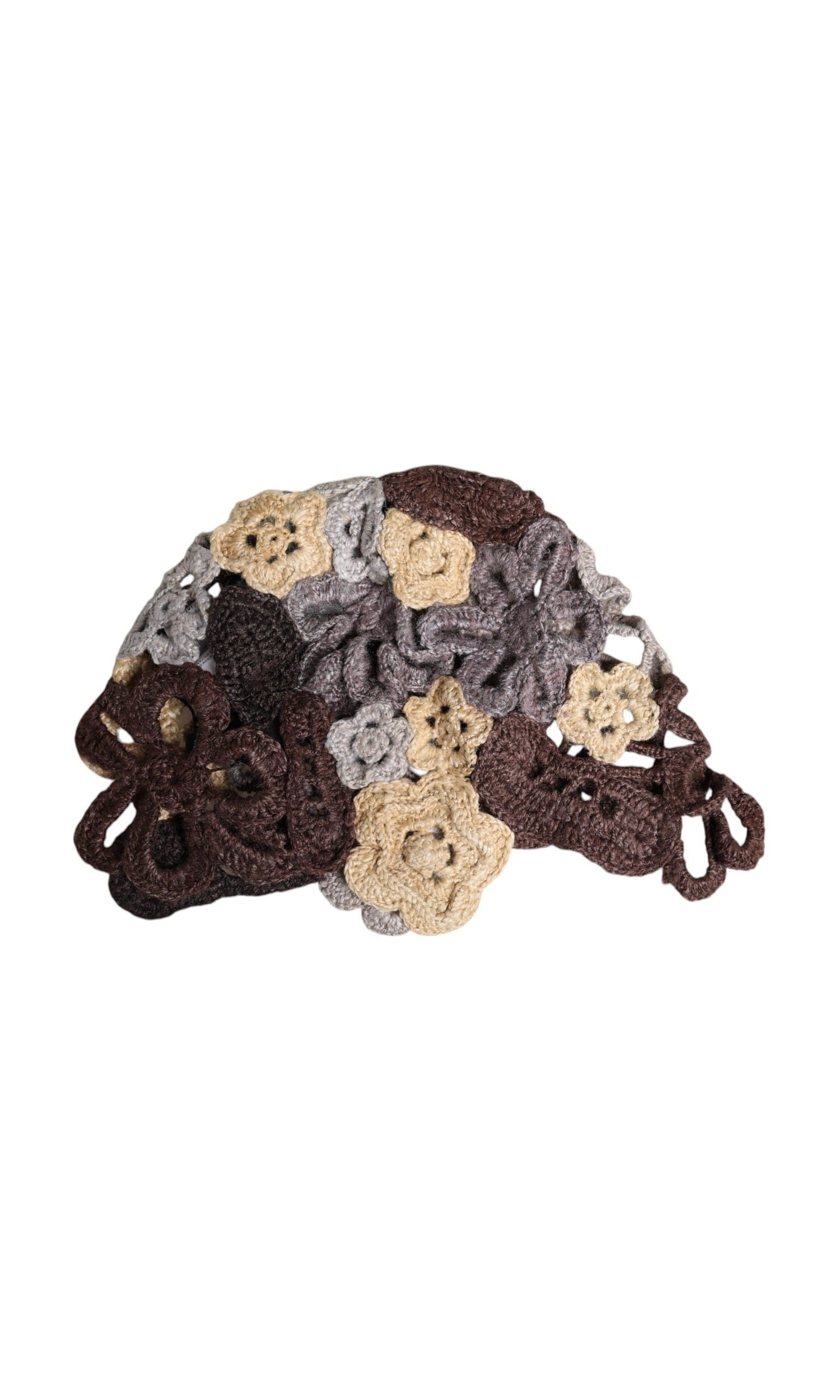 Dolce & Gabbana Floral Silk Crochet Beanie Multicolor Hat Glam Steals
