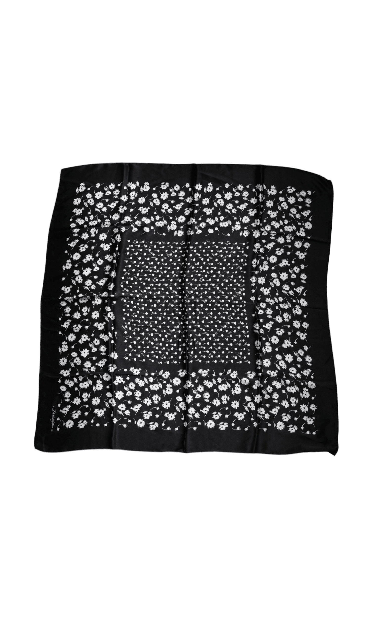Dolce & Gabbana Floral Silk Square Wrap Shawl Black Scarf Glam Steals