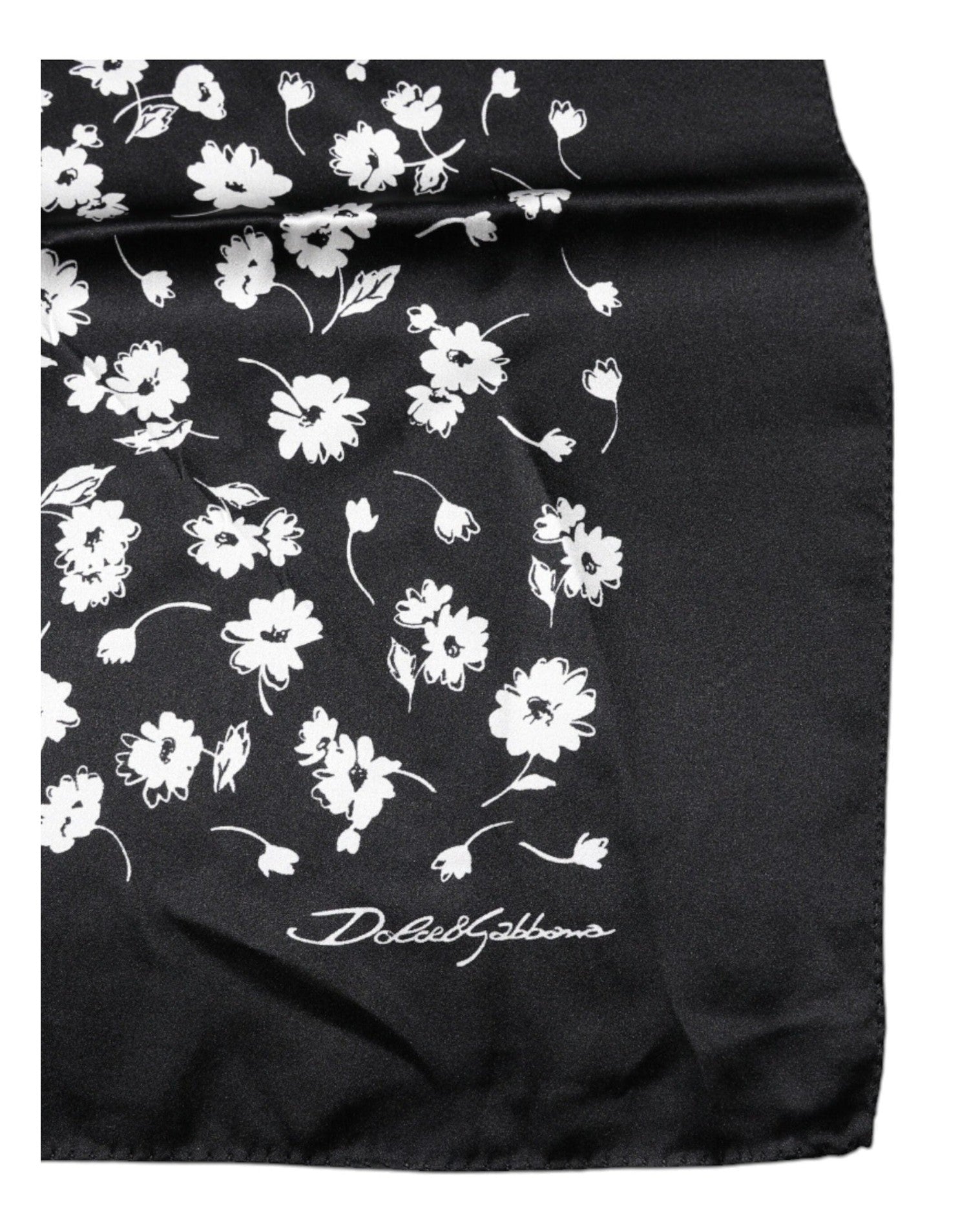 Dolce & Gabbana Floral Silk Square Wrap Shawl Black Scarf Glam Steals