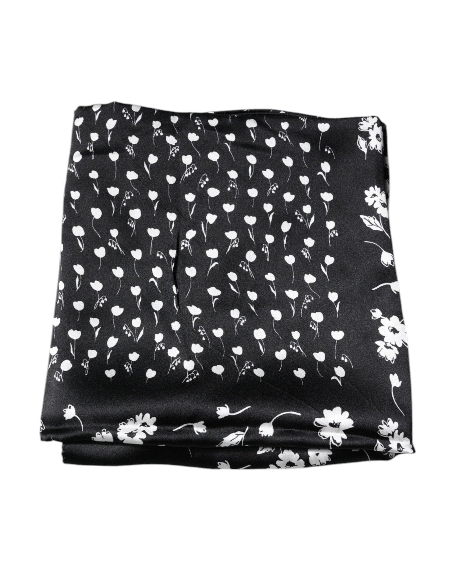 Dolce & Gabbana Floral Silk Square Wrap Shawl Black Scarf Glam Steals