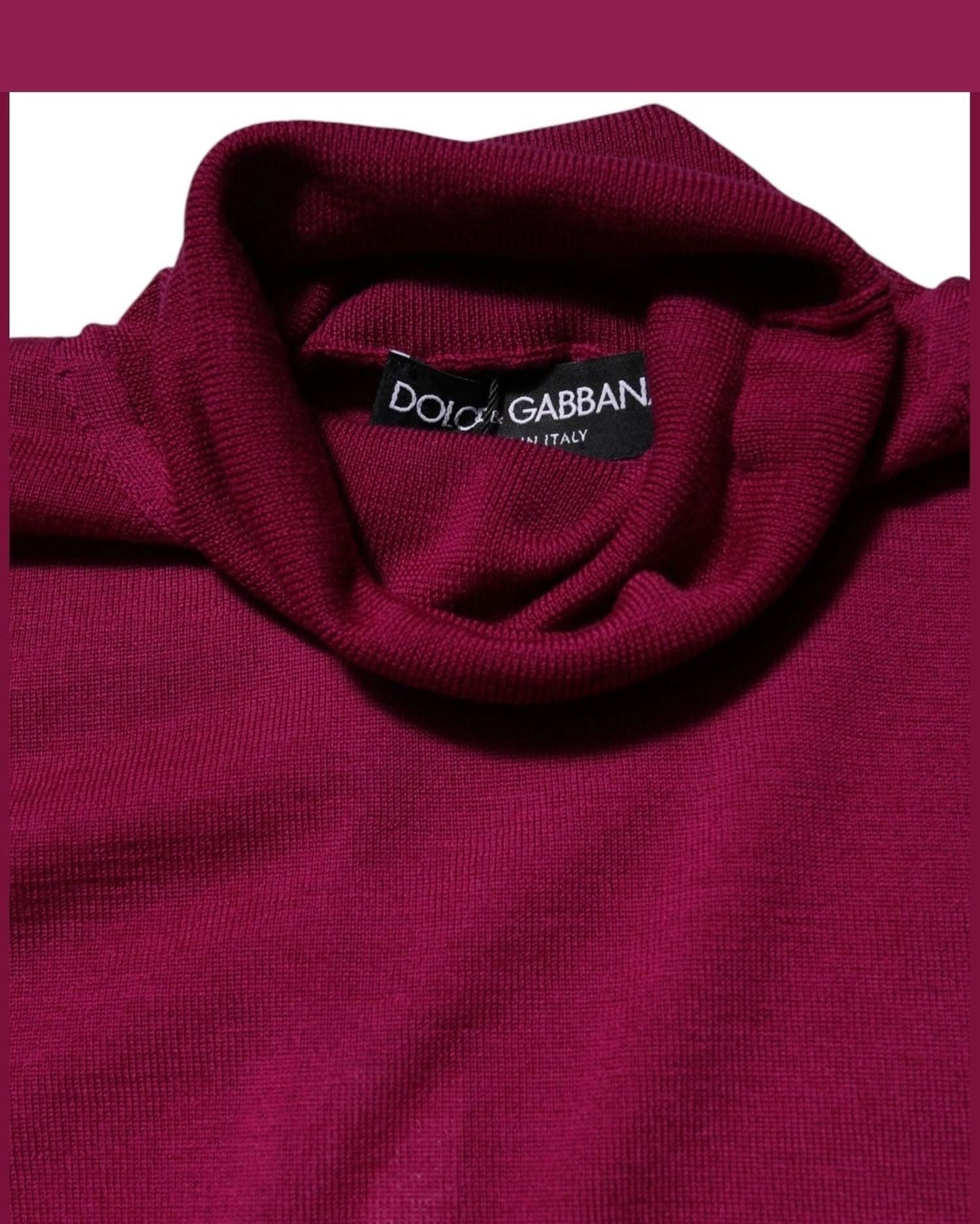 Dolce & Gabbana Fuchsia Wool Long Sleeves Turtleneck Sweater Sweaters