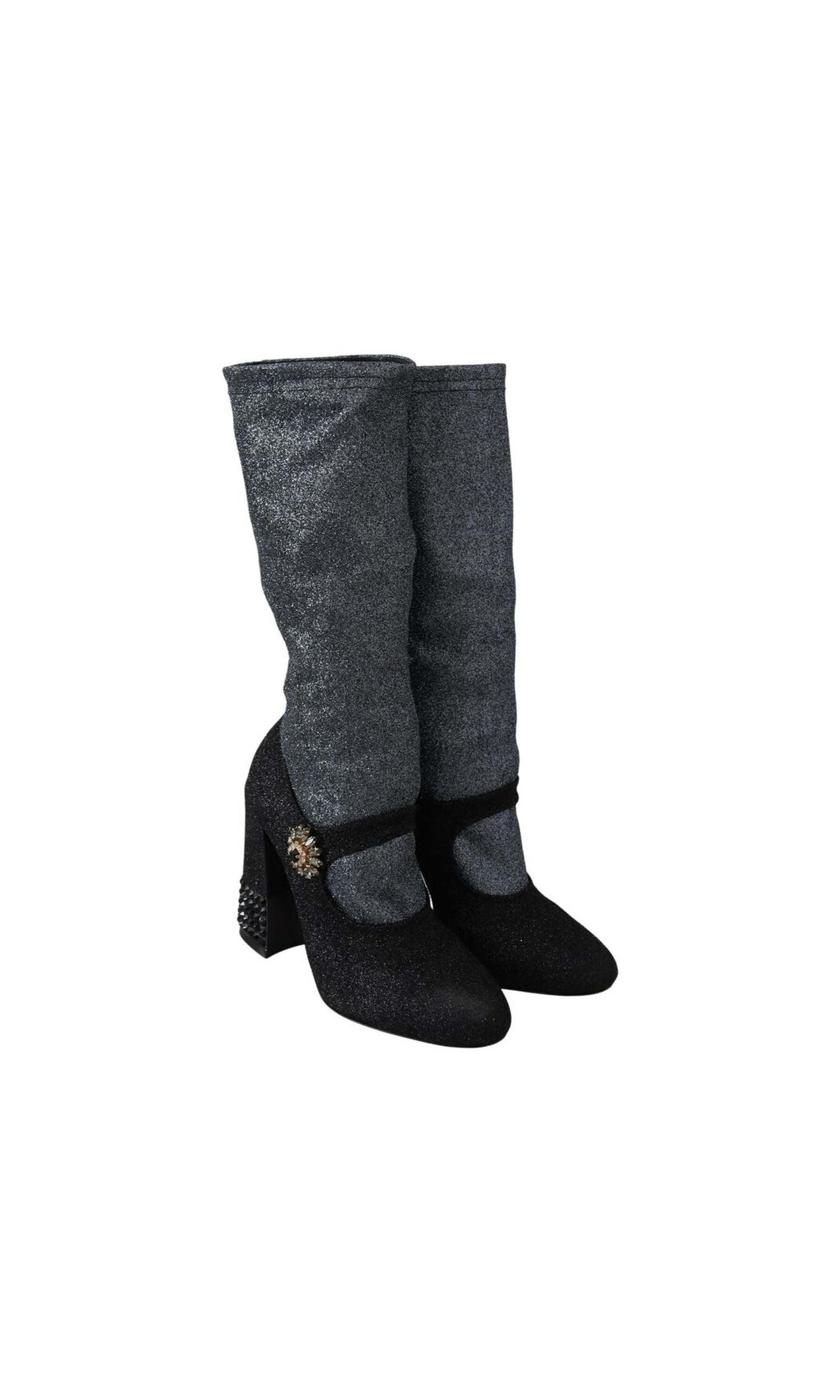 Dolce & Gabbana Glamorous Crystal-Embellished Booties Glam Steals
