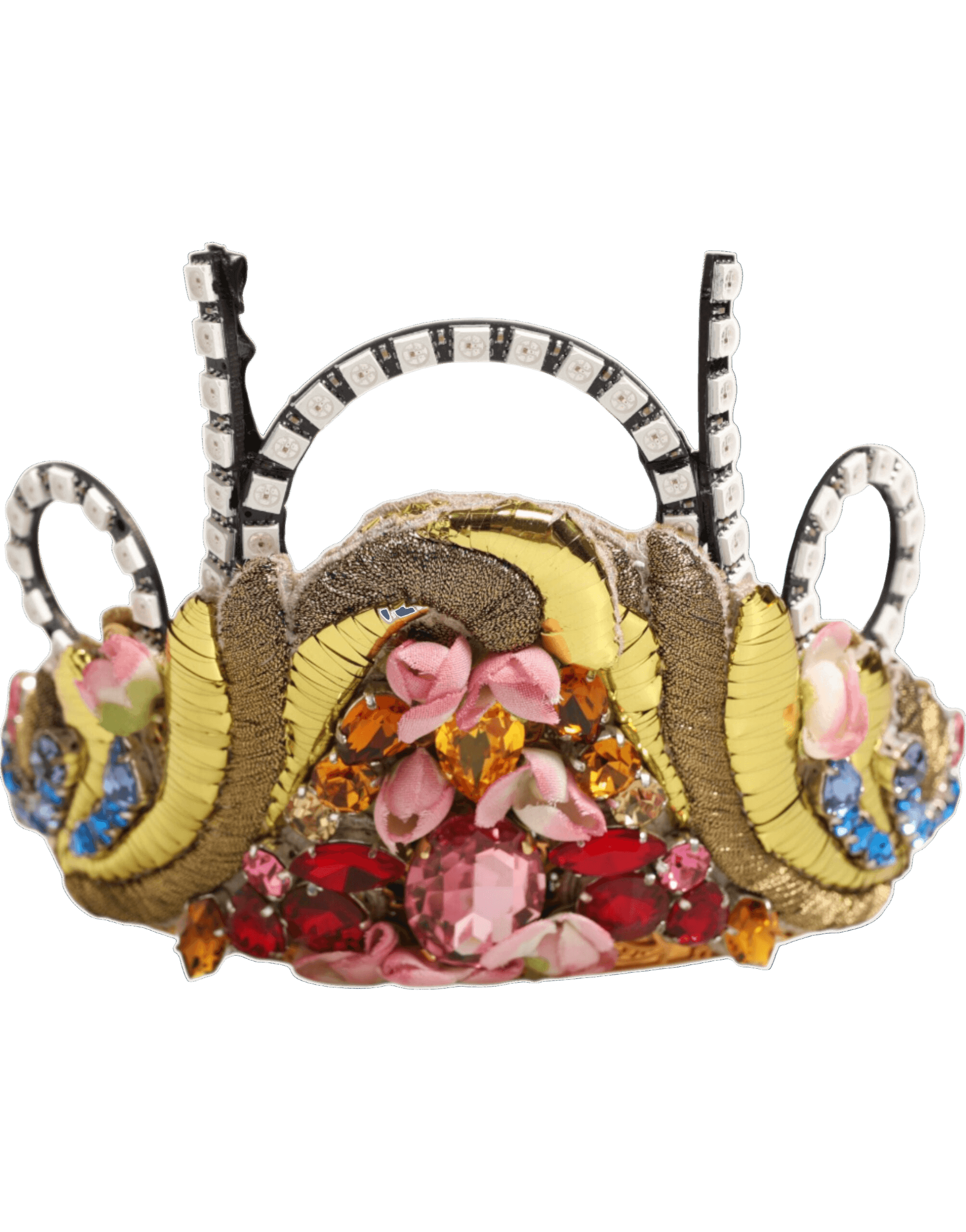 Dolce & Gabbana Gold Brass Crystal Embellished Headpiece Crown Diadem Tiara Glam Steals