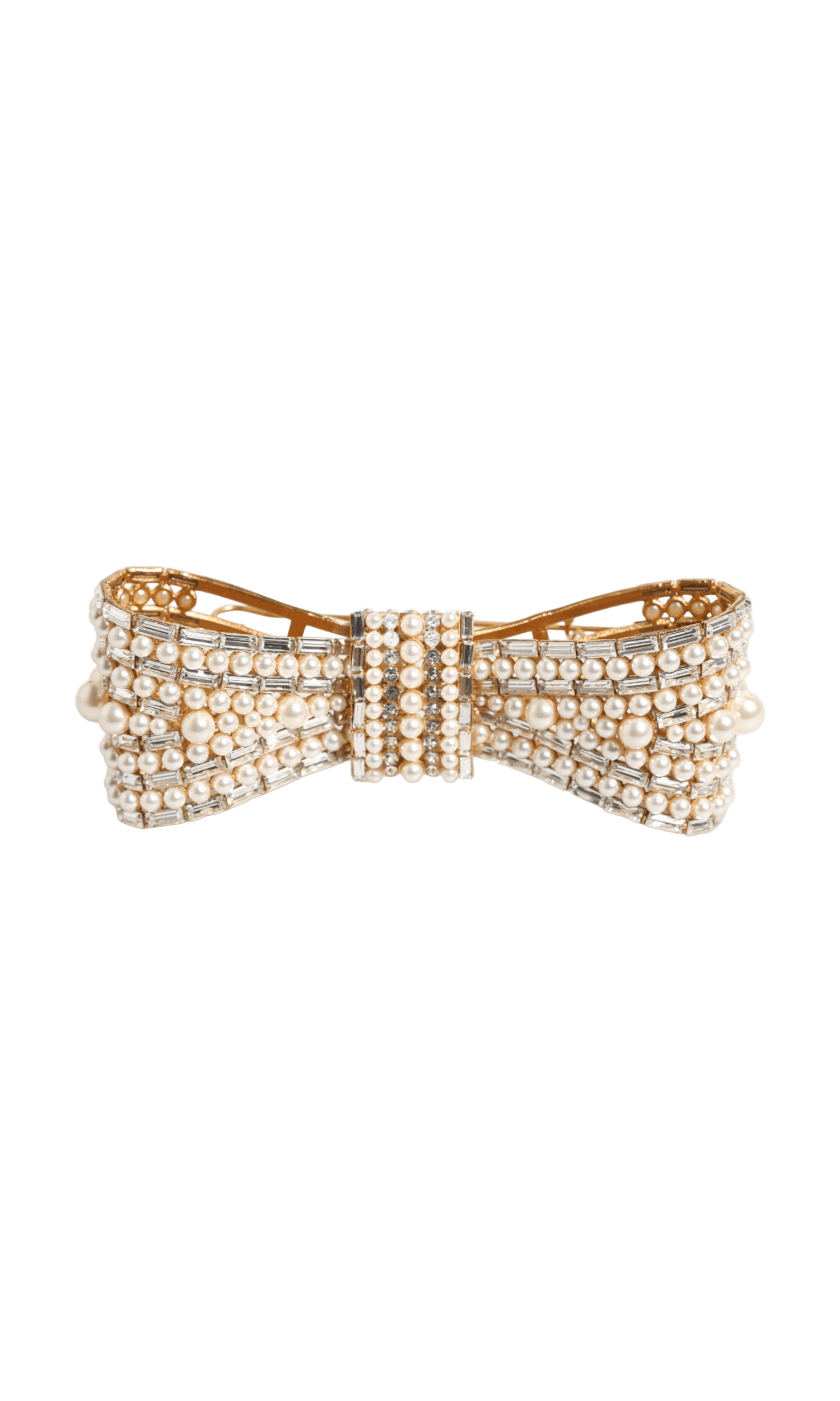 Dolce & Gabbana Gold Brass Glas Crystal Faux Pearl Embellished Brooch Glam Steals