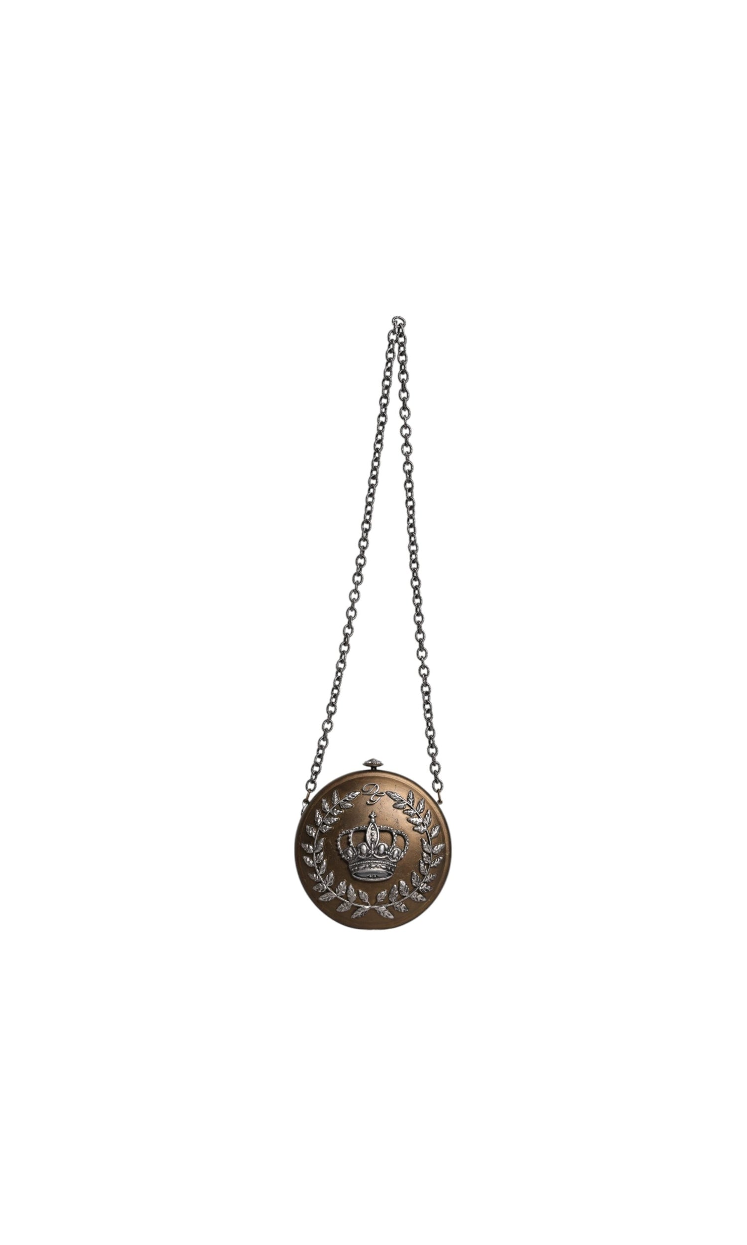 Dolce & Gabbana Gold Brass Metal Dg Crown Clutch Crossbody Bag Glam Steals