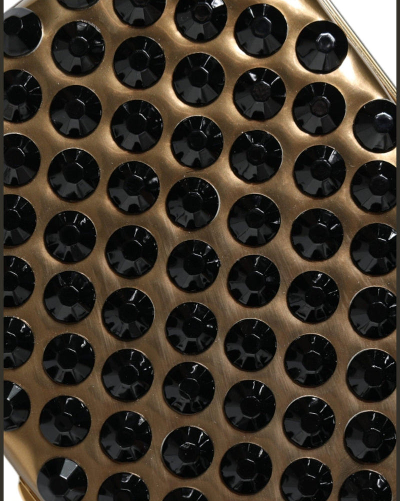 Dolce & Gabbana Crystal Bifold Clutch Evening Party Women Purse Gold Bag Glam Steals