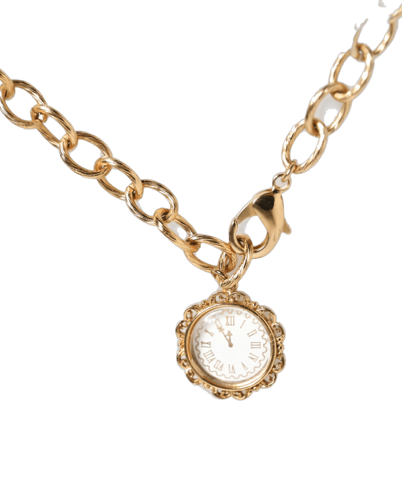 Dolce & Gold Gabbana Crystal Clock Pendant Statement Jewelry Necklace Glam Steals