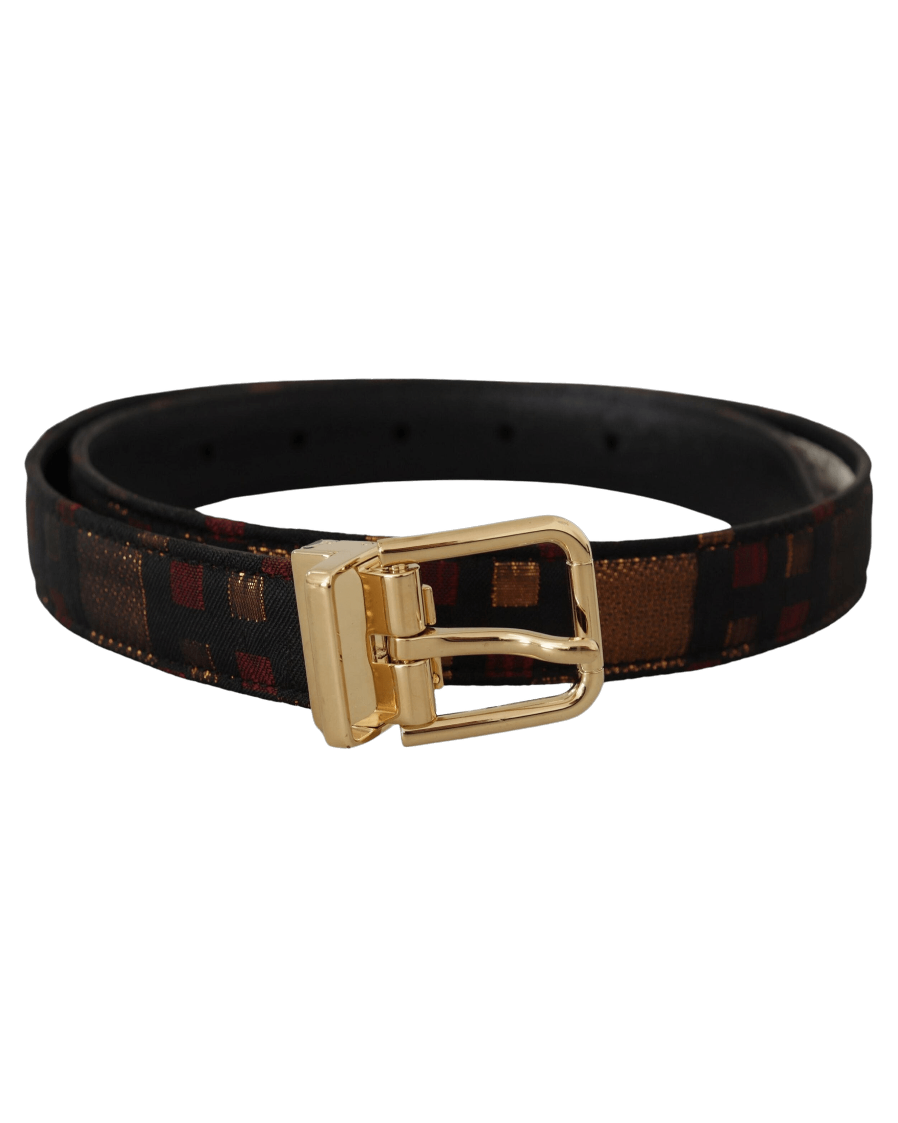 Dolce & Gold Gabbana Leather Jacquard Metal Buckle Belt Glam Steals
