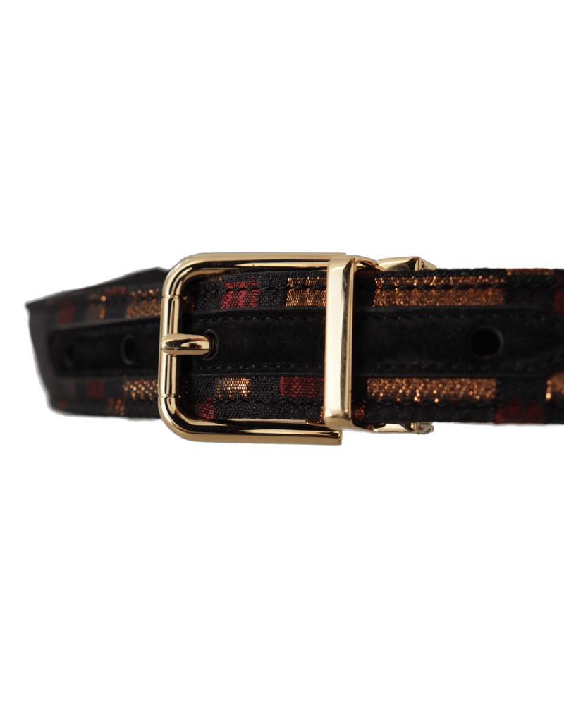 Dolce & Gold Gabbana Leather Jacquard Metal Buckle Belt Glam Steals