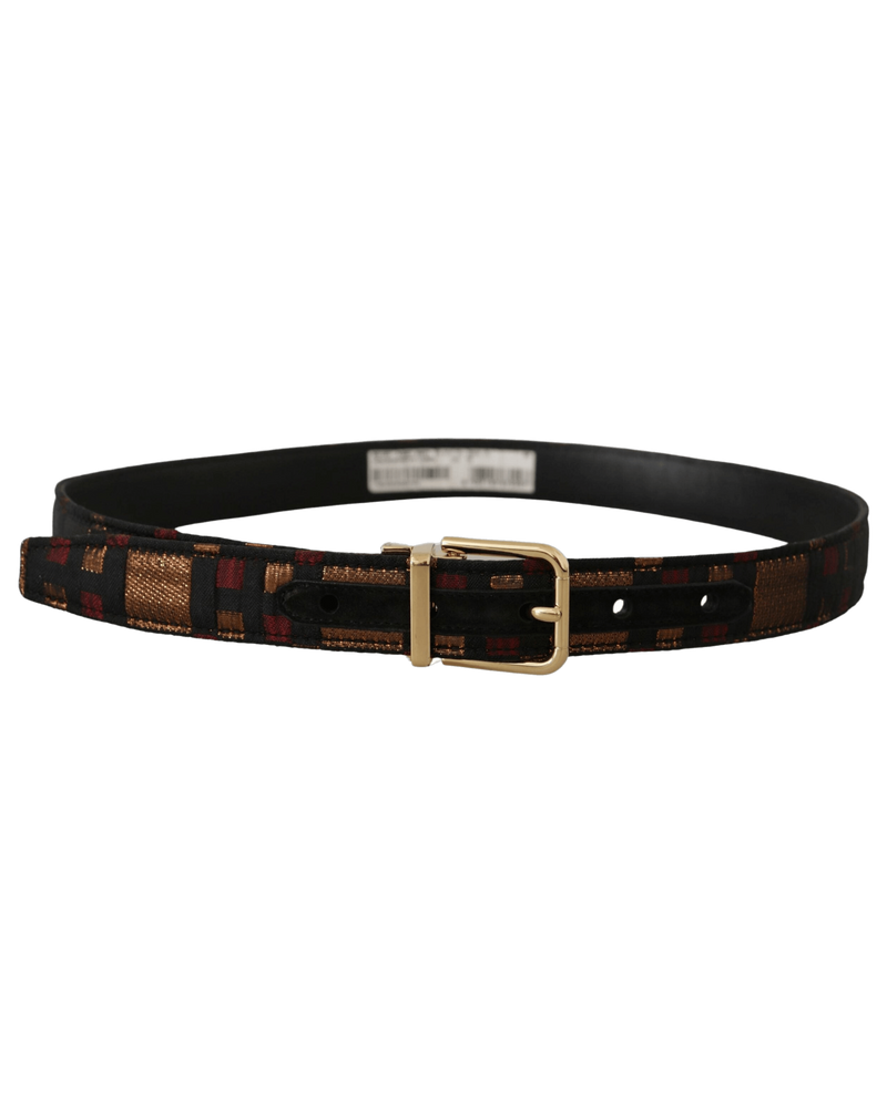Dolce & Gold Gabbana Leather Jacquard Metal Buckle Belt Glam Steals