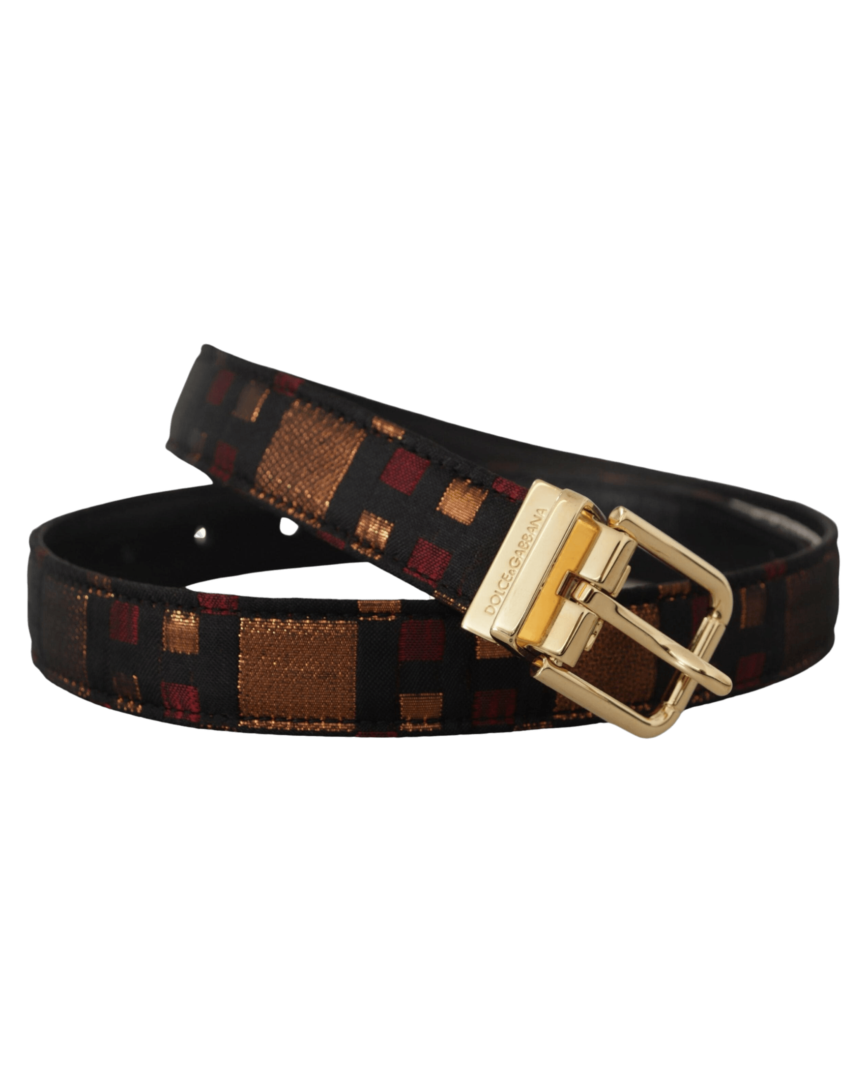 Dolce & Gold Gabbana Leather Jacquard Metal Buckle Belt Glam Steals