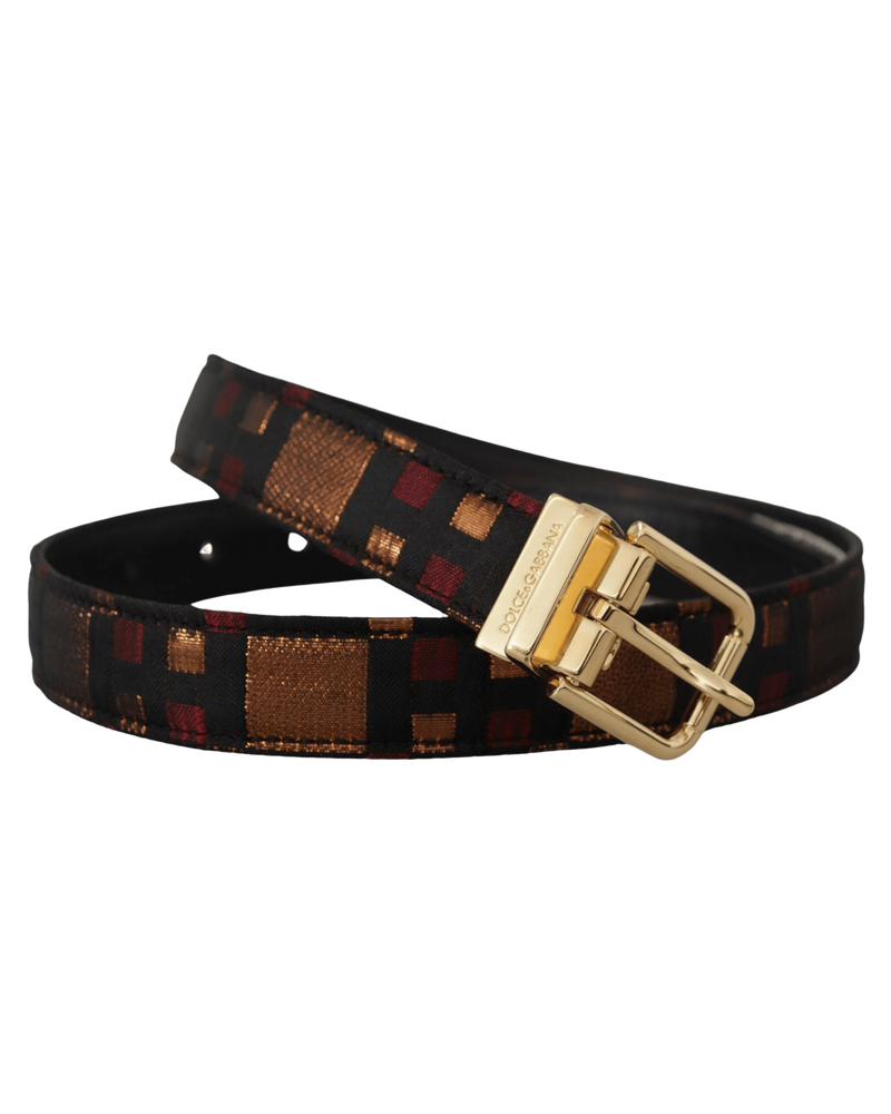 Dolce & Gold Gabbana Leather Jacquard Metal Buckle Belt Glam Steals