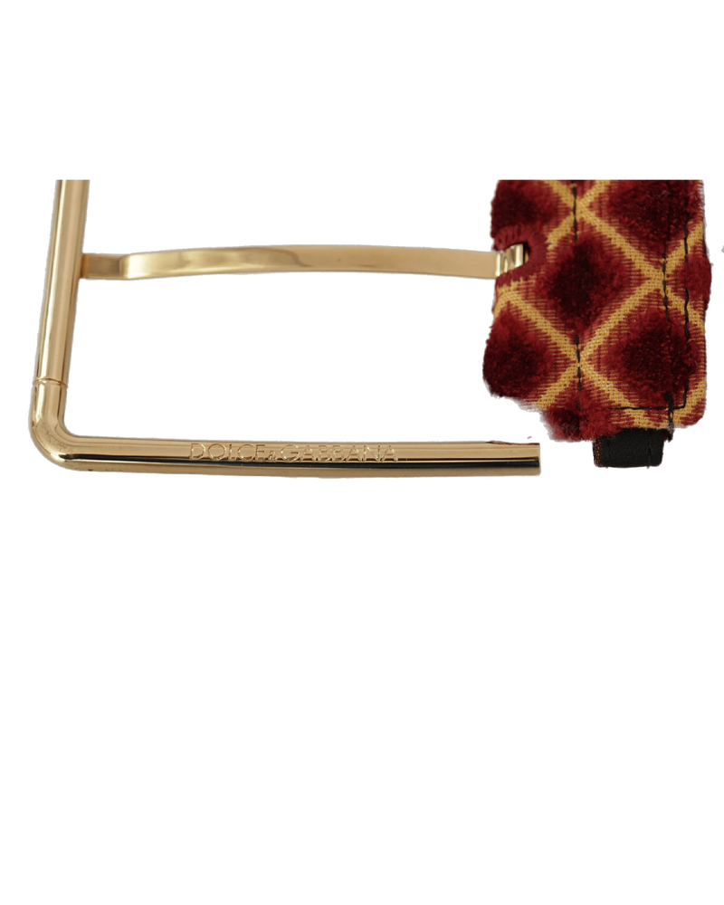 Dolce & Gabbana Gold Leather Wide Floral Metal Buckle Belt Belts