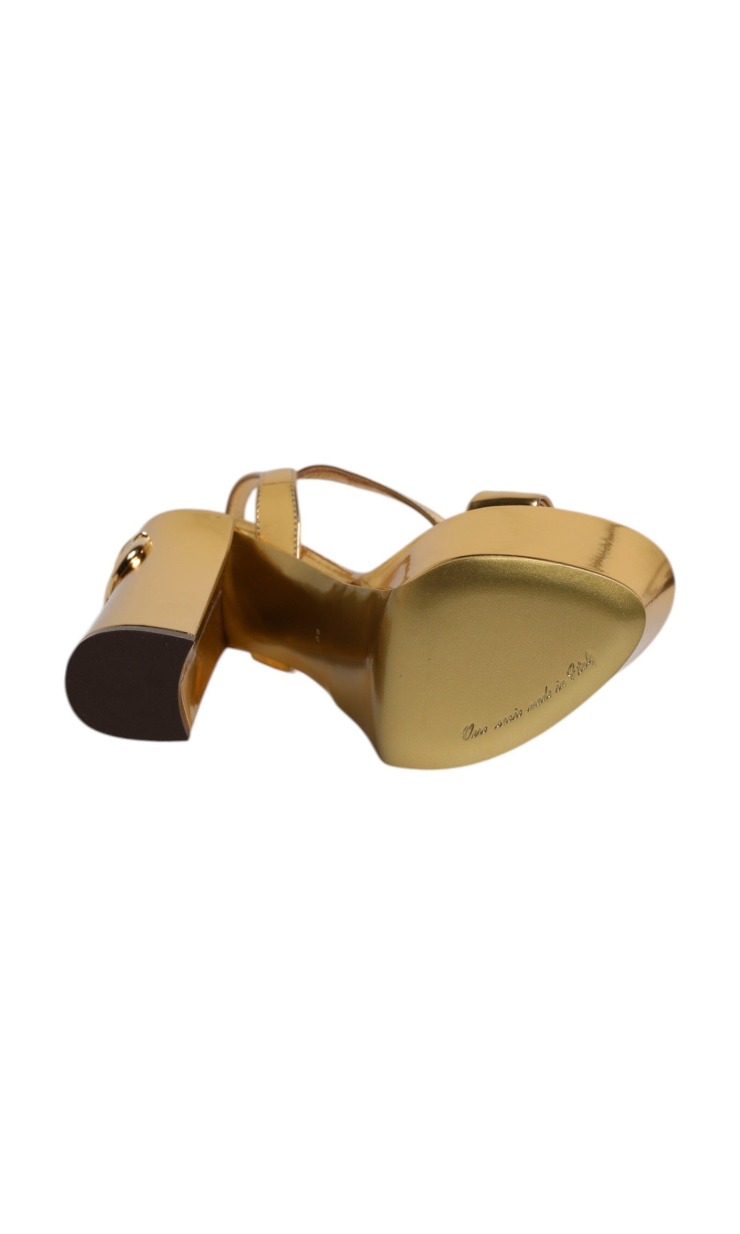 Dolce & Gabbana Gold Leather Platform Keira Sandals Shoes Glam Steals