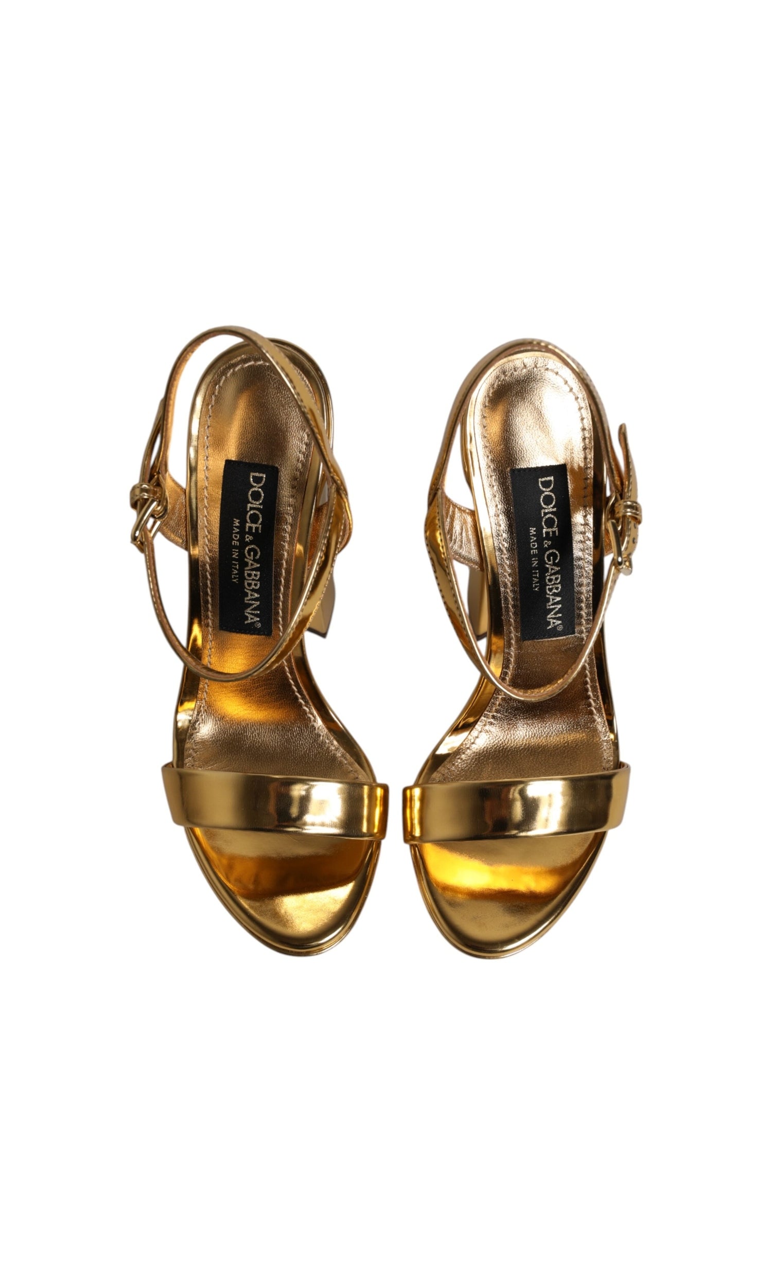 Dolce & Gabbana Gold Leather Platform Keira Sandals Shoes Glam Steals