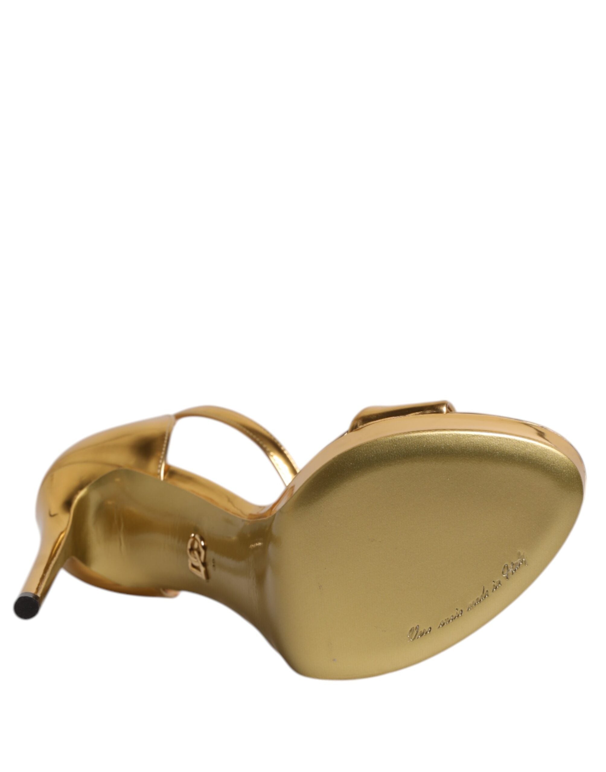 Dolce & Gabbana Gold Leather Platform Keira Sandals Shoes Glam Steals