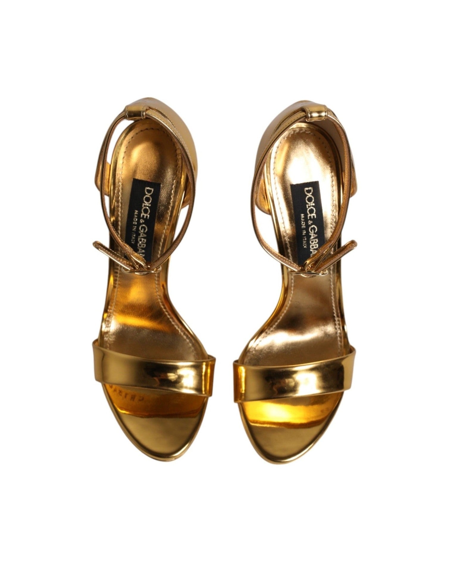 Dolce & Gabbana Gold Leather Platform Keira Sandals Shoes Glam Steals
