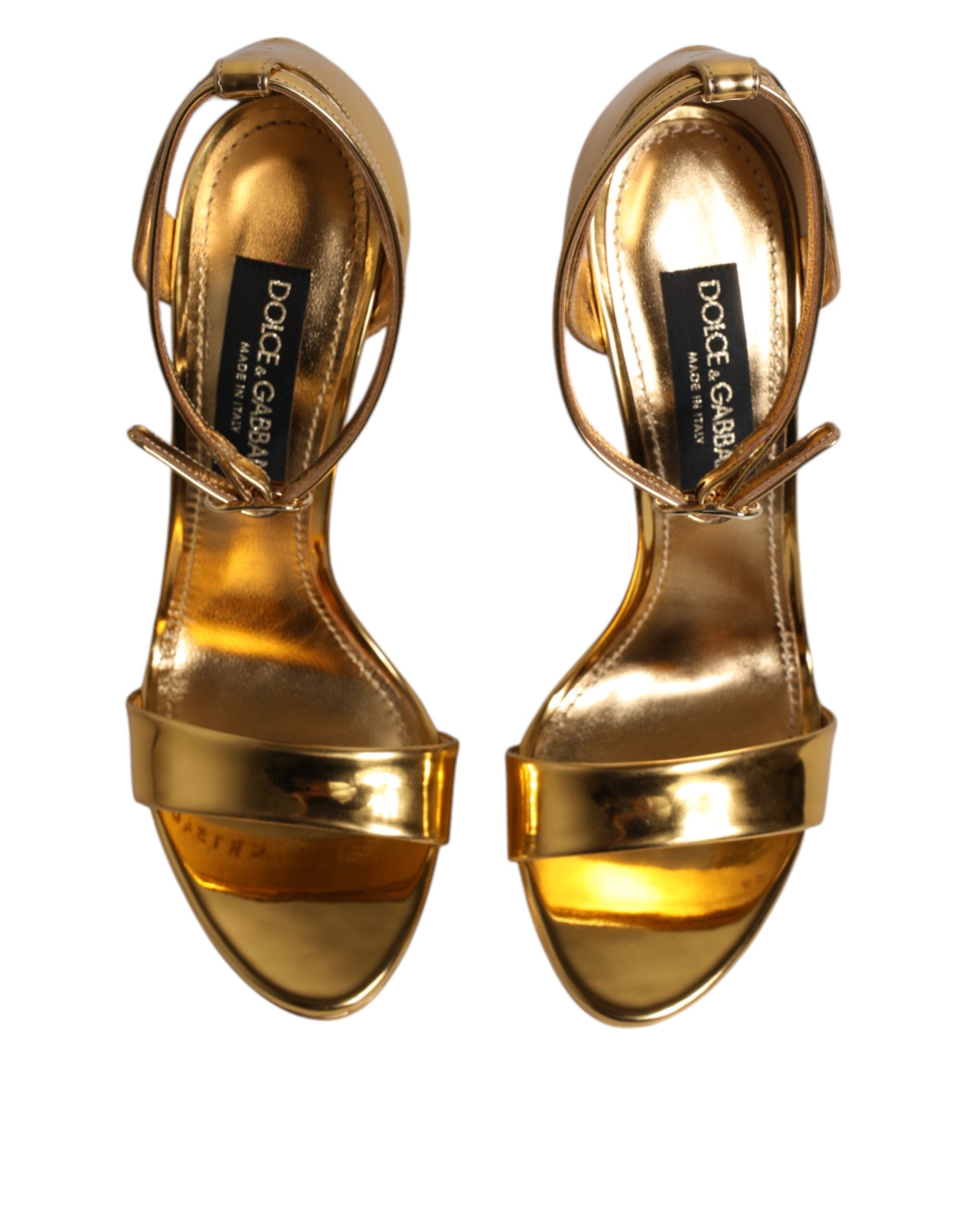 Dolce & Gabbana Gold Leather Platform Keira Sandals Shoes Glam Steals