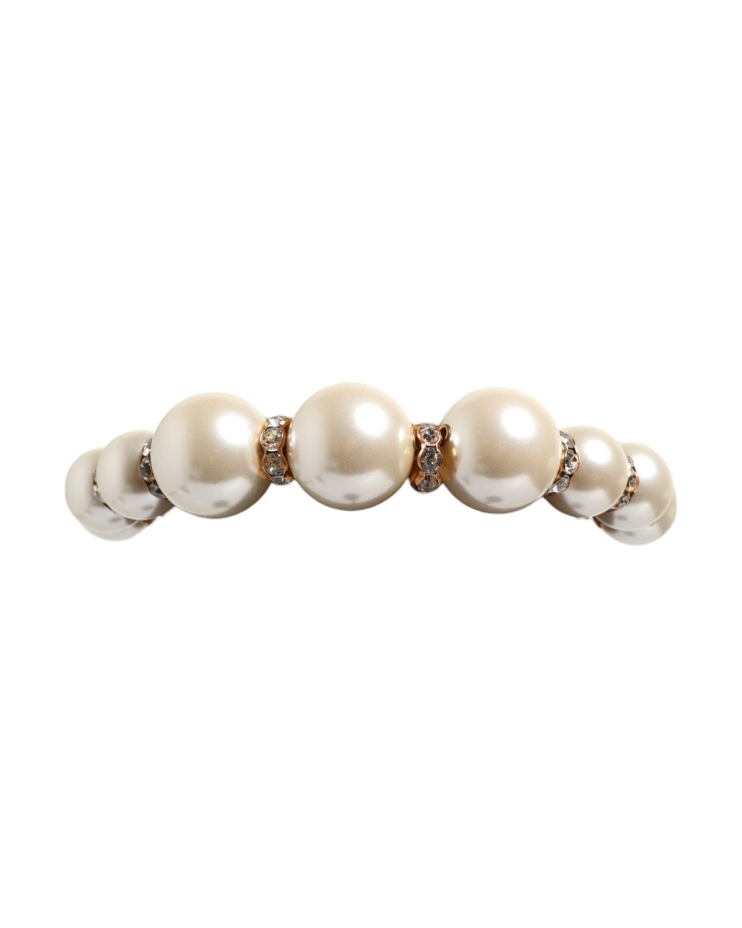 Dolce & Gabbana Gold Pearl Crystal Embellished Tiara Hair Accessory Headband Glam Steals