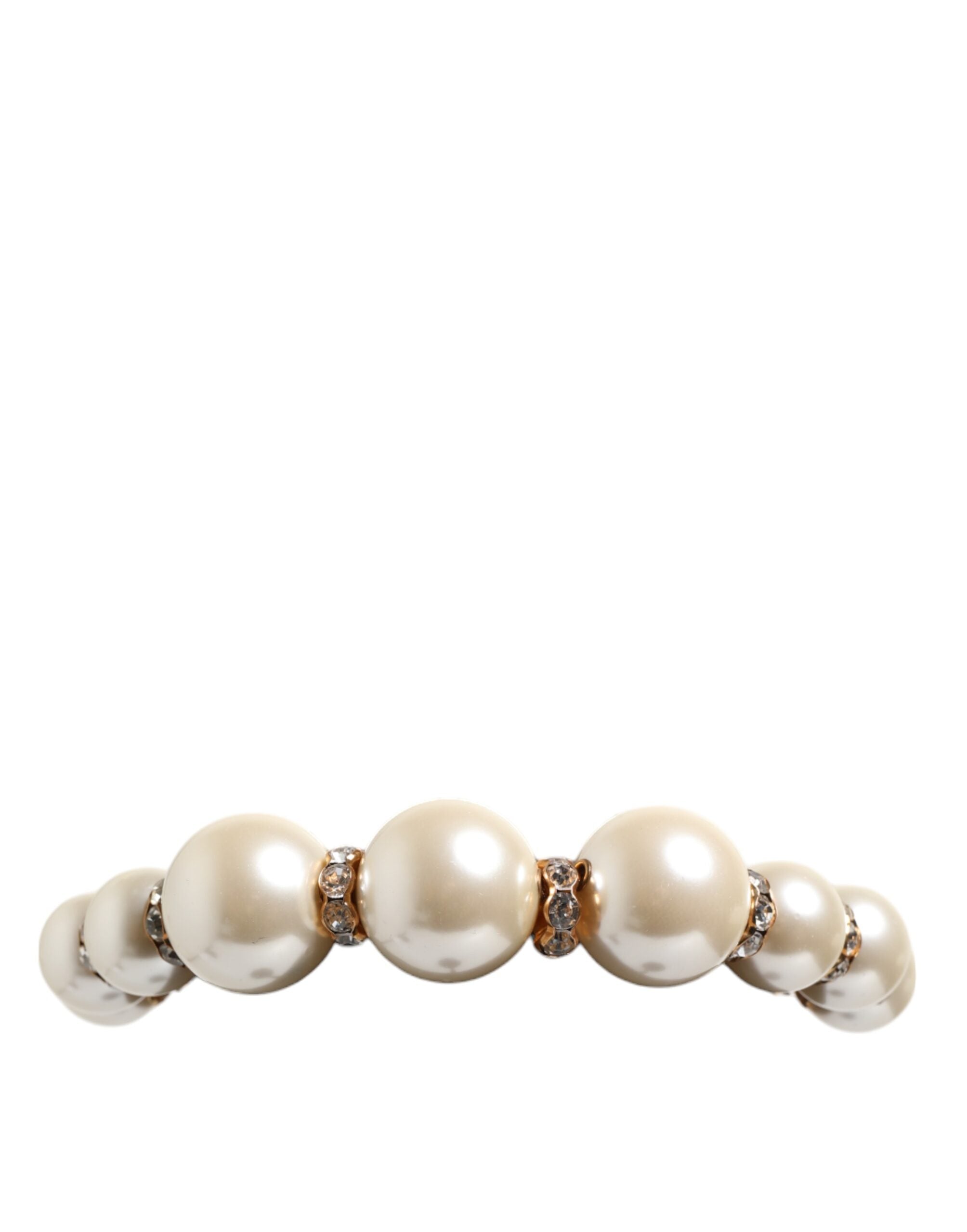 Dolce & Gabbana Gold Pearl Crystal Embellished Tiara Hair Accessory Headband Glam Steals