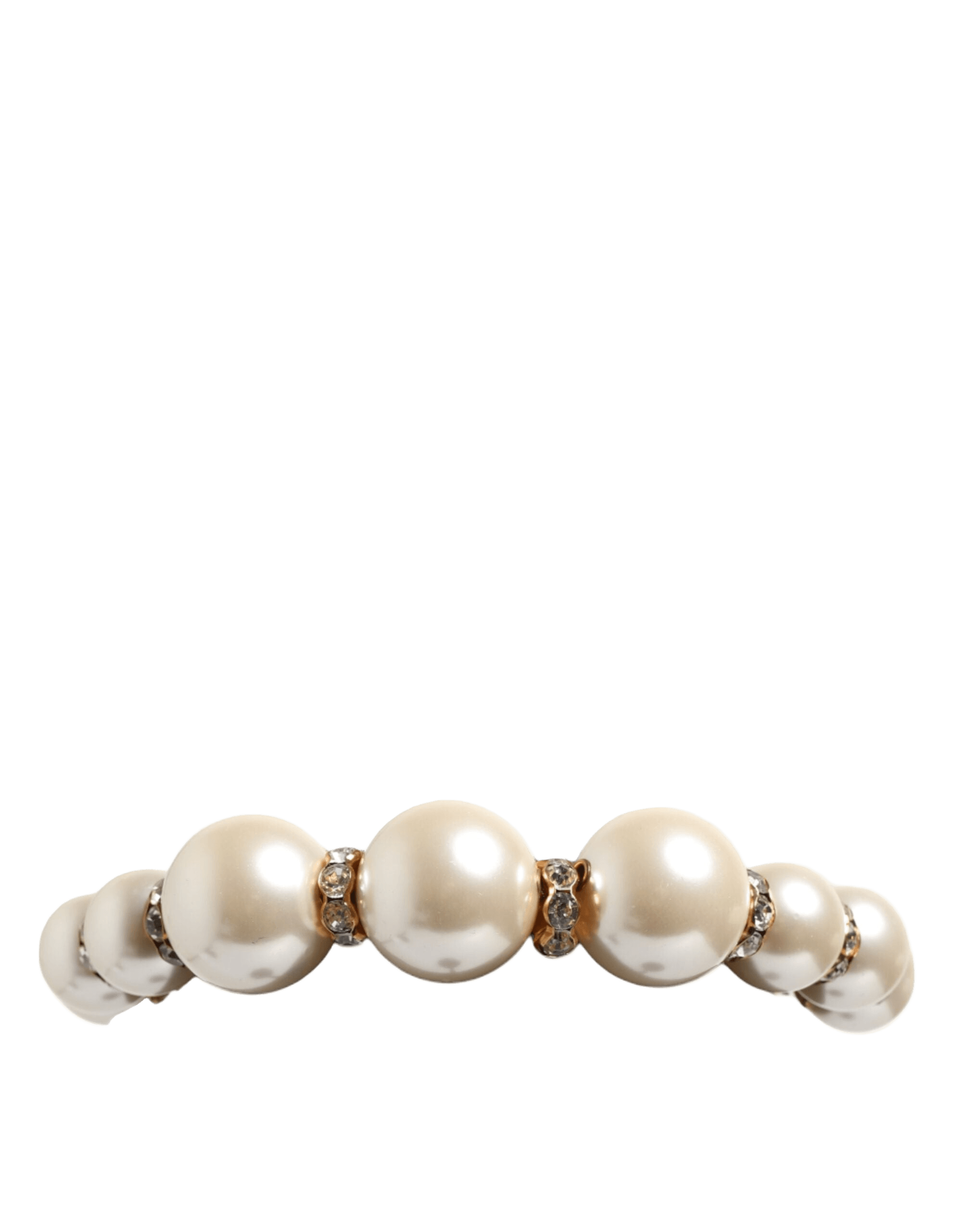 Dolce & Gabbana Gold Pearl Crystal Embellished Tiara Hair Accessory Headband Glam Steals