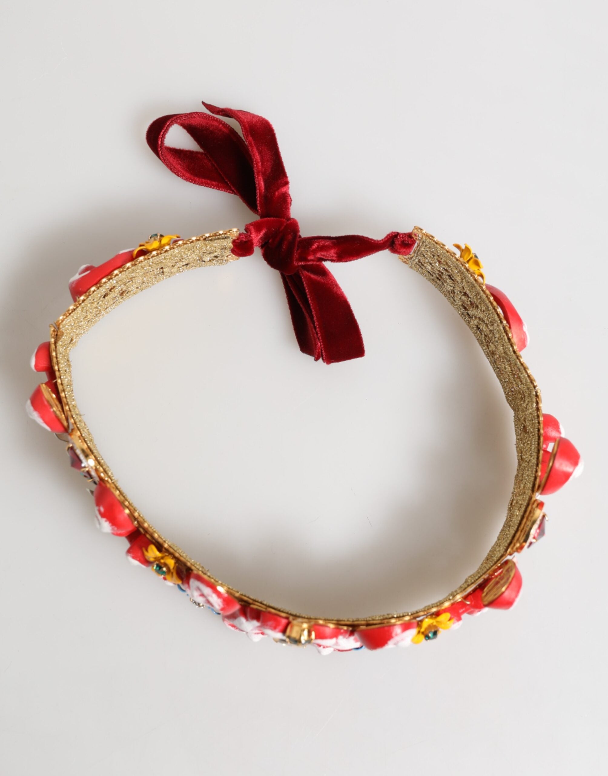 Dolce & Gabbana Gold Pearl Crystal Embellished Tiara Hair Accessory Headband Glam Steals