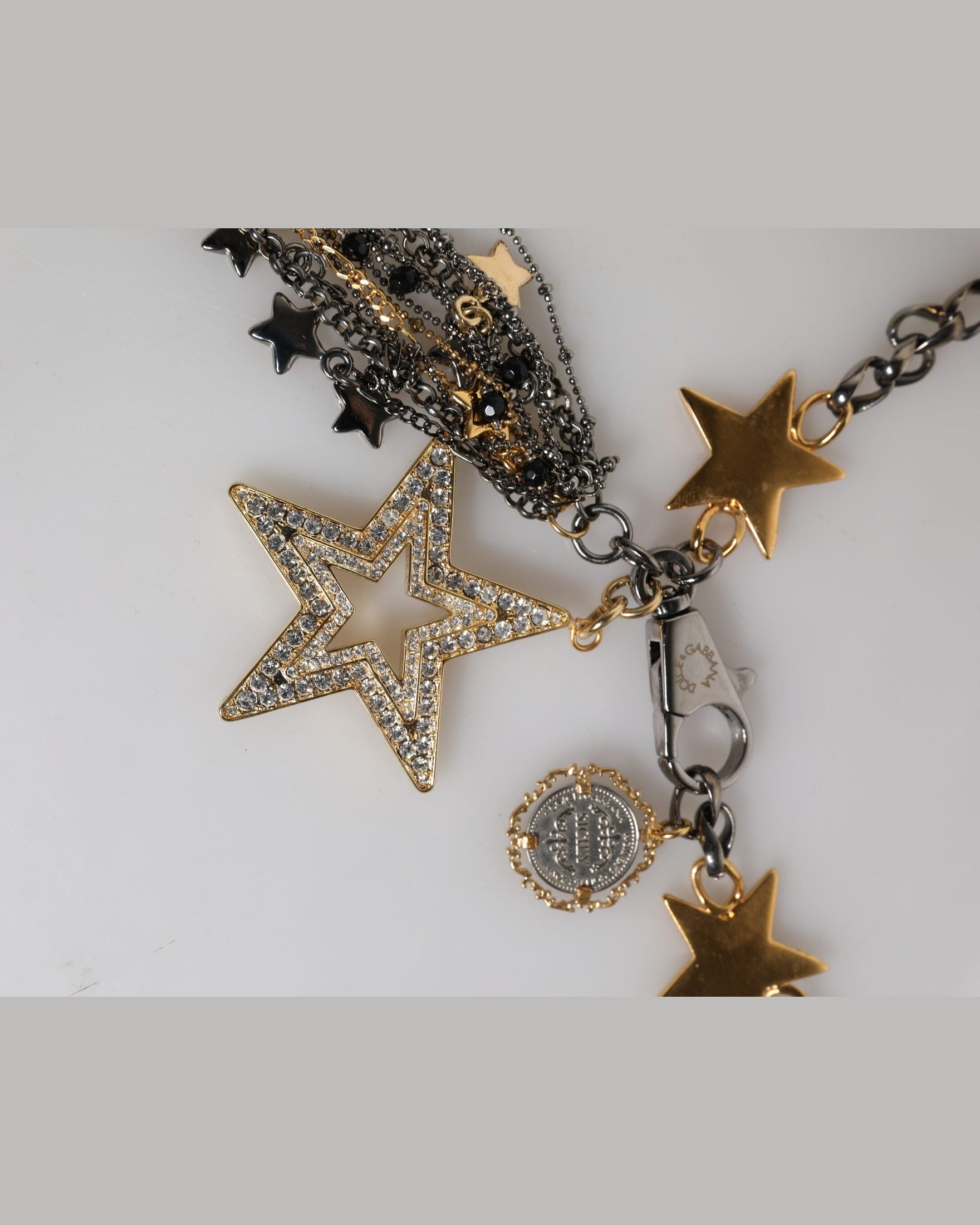 Dolce & Gabbana Gold Silver Brass Embellished Waist Chain Belt Glam Steals