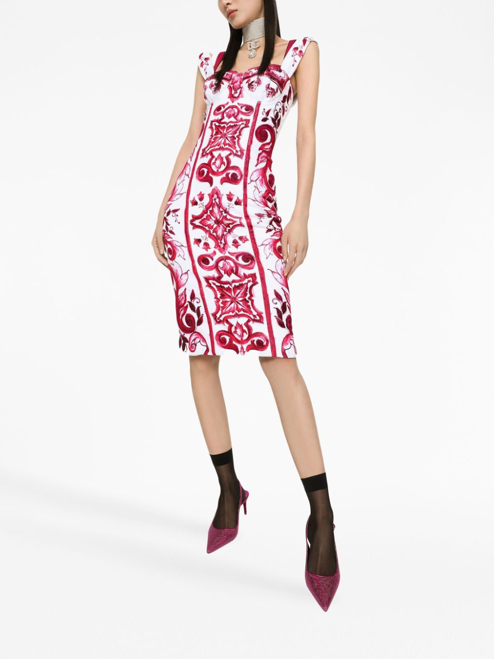 Dolce & Gabbana Graphic Print Sleeveless Dress Glam Steals