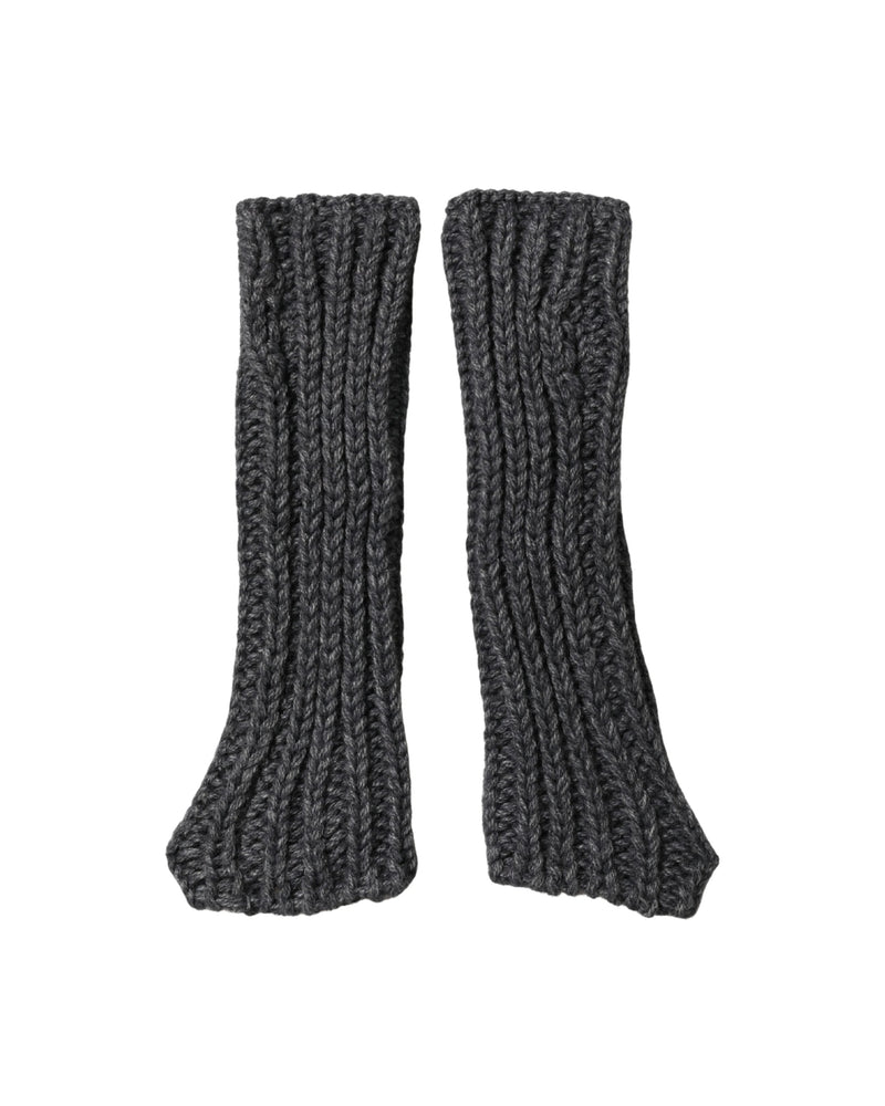 Dolce & Gabbana Gray Acrylic Knitted Fingerless Arm Warmer Gloves 