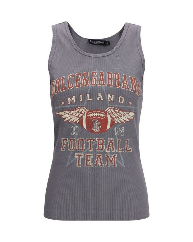 Dolce & Gabbana Gray Cotton Top 