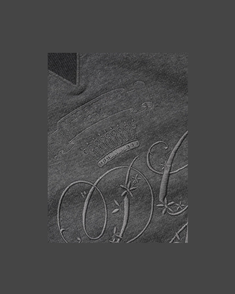 Dolce & Gabbana Gray Dg Logo Embroidered Pullover Sweater Sweaters