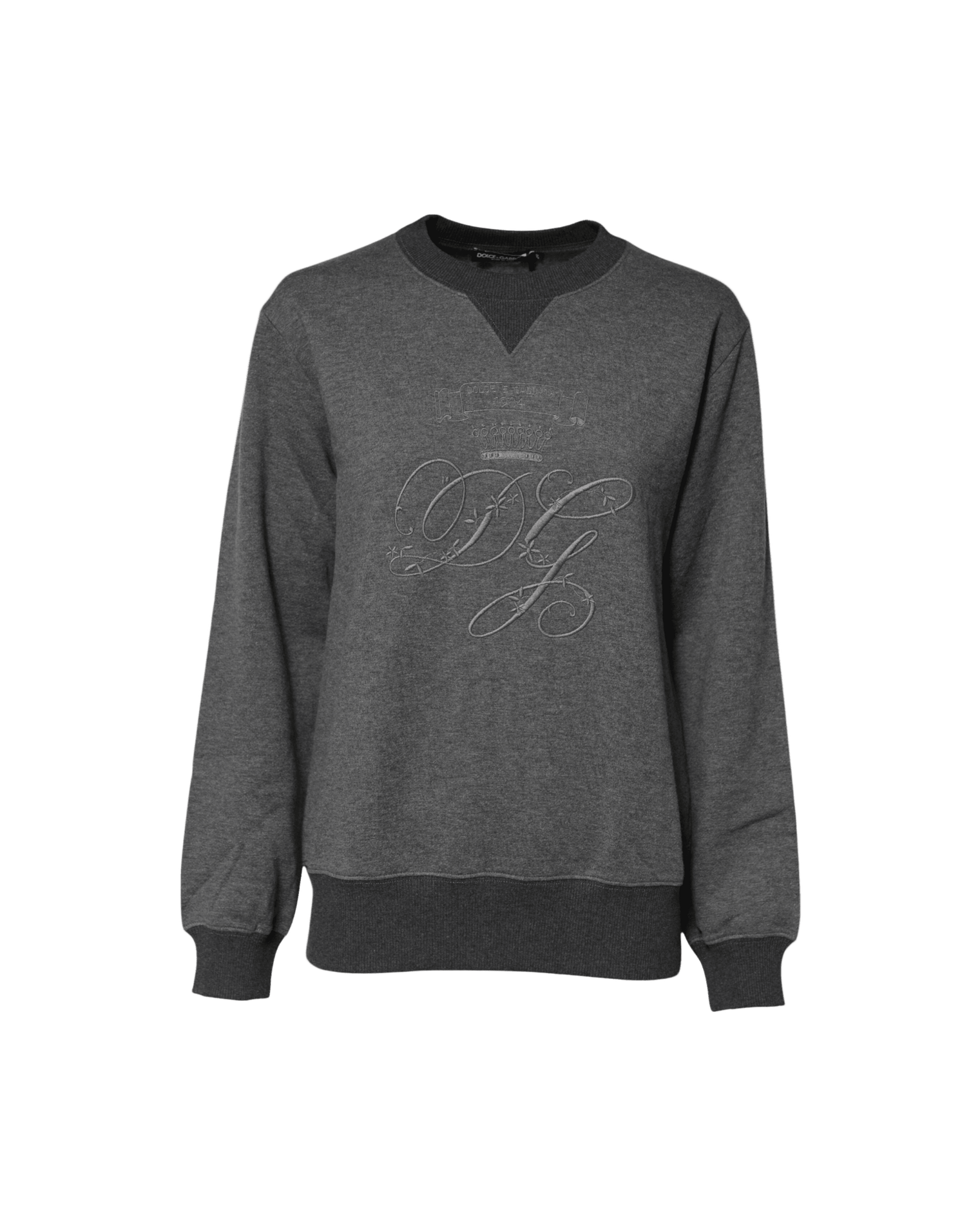 Dolce & Gabbana Gray Dg Logo Embroidered Pullover Sweater