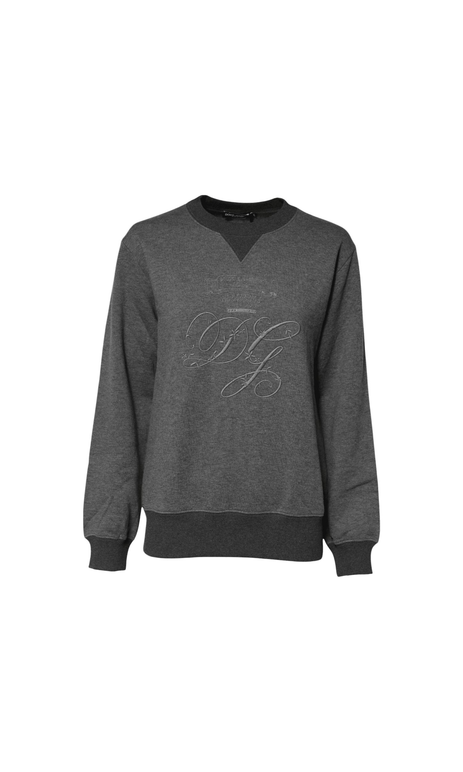 Dolce & Gabbana Gray Dg Logo Embroidered Pullover Sweater Glam Steals