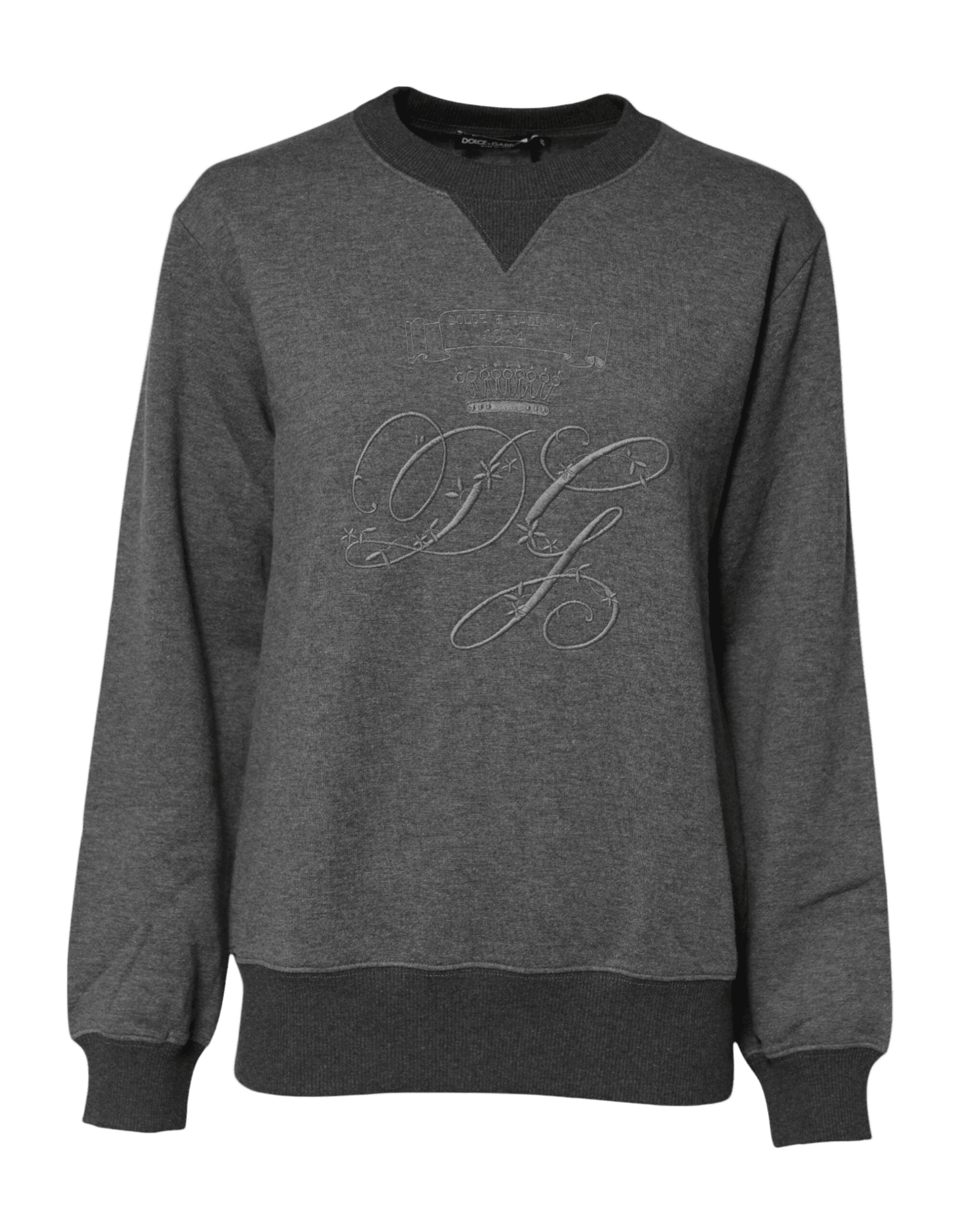 Dolce & Gabbana Gray Dg Logo Embroidered Pullover Sweater Glam Steals