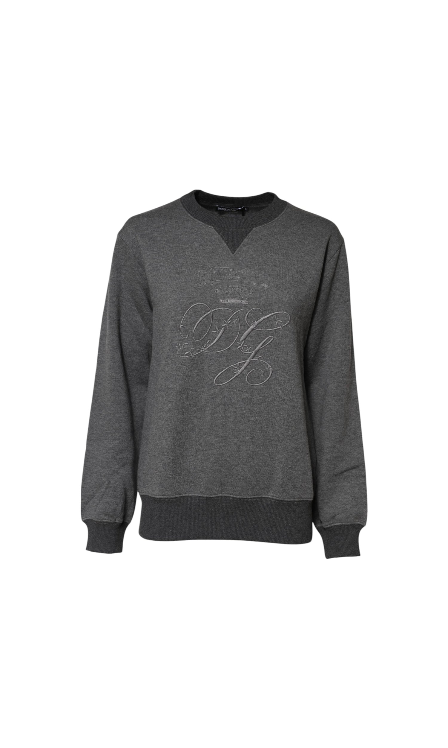 Dolce & Gabbana Gray Dg Logo Embroidered Pullover Sweater Glam Steals