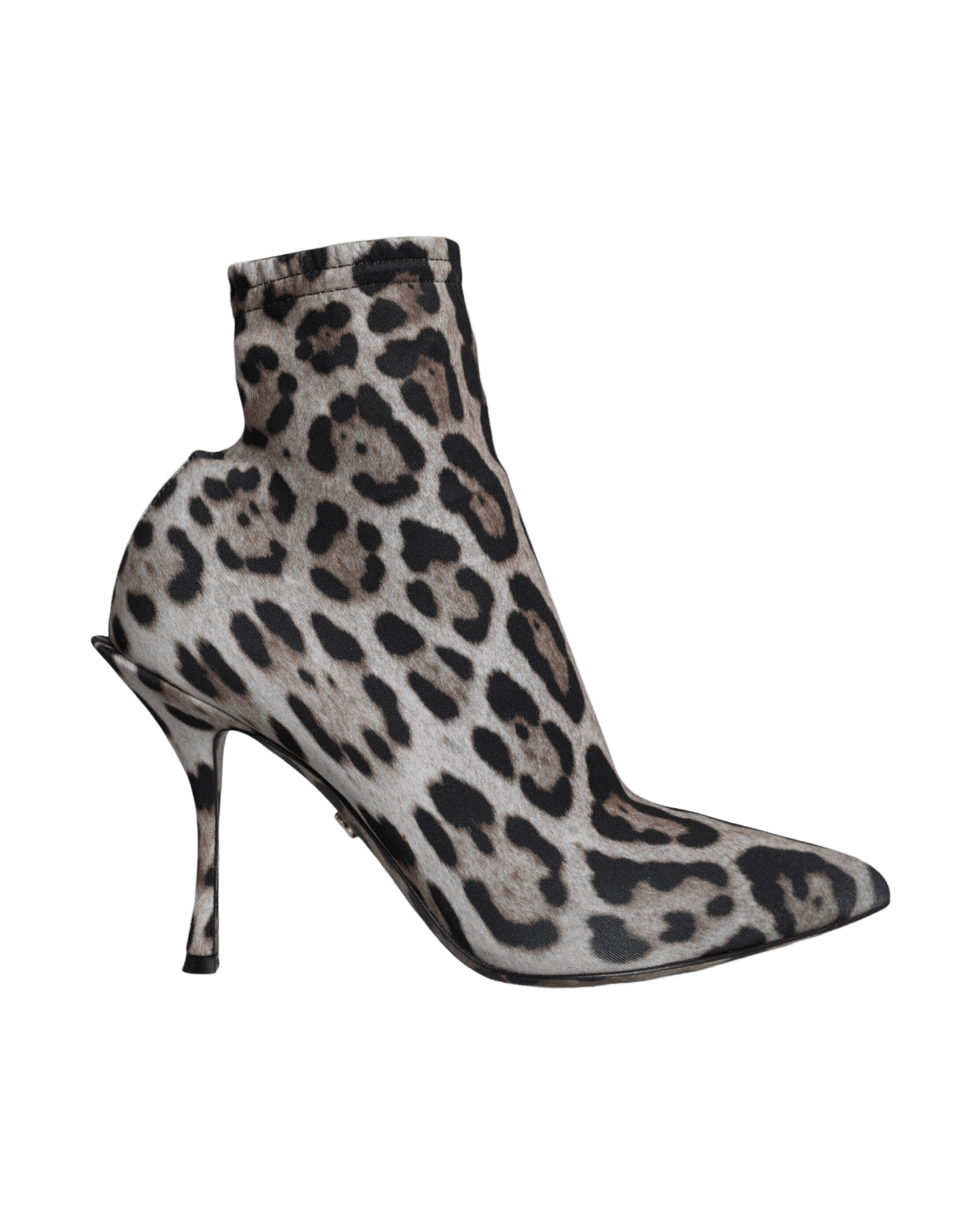 Dolce & Gabbana Gray Leopard Stretch Heels Ankle Boots Shoes Glam Steals