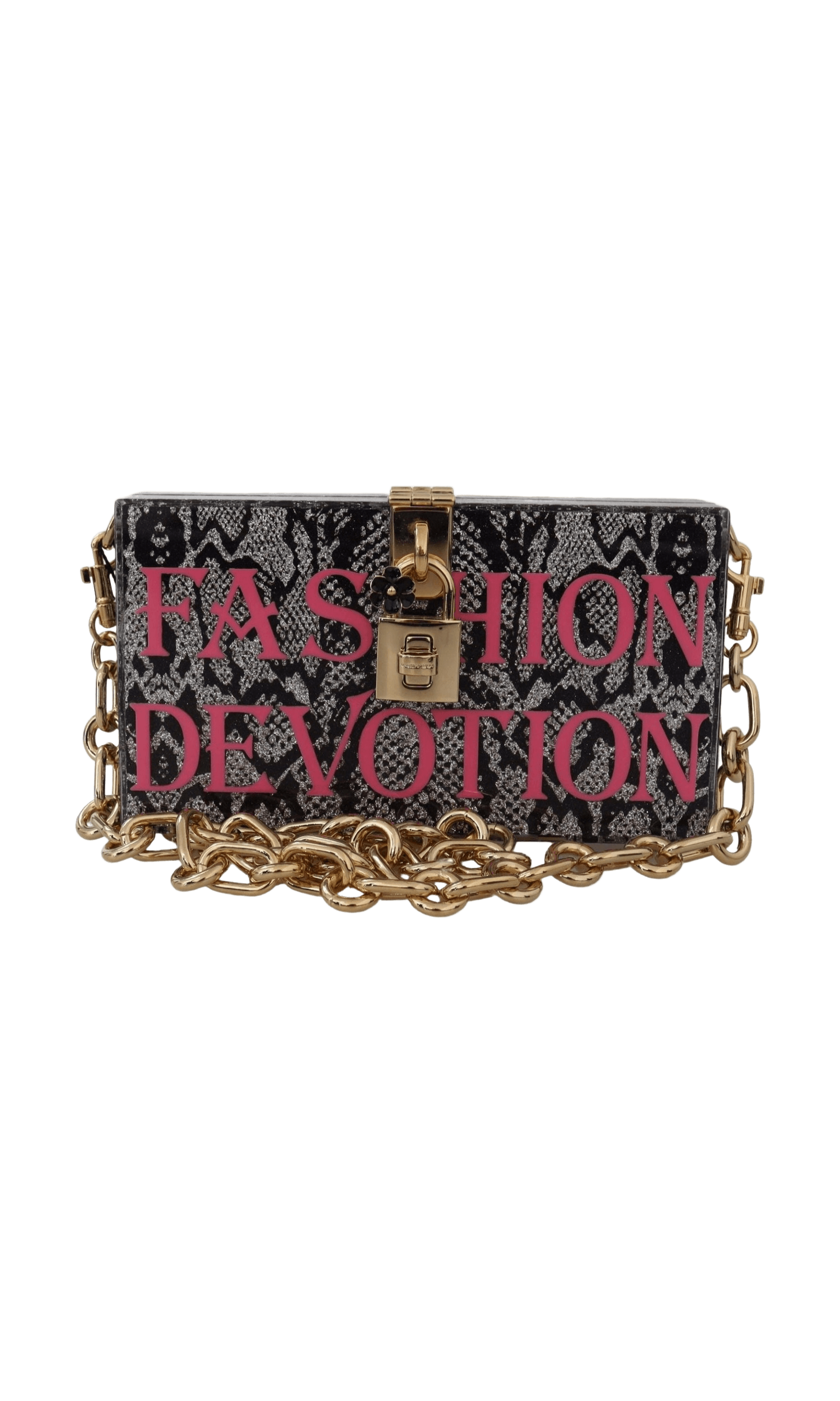 Dolce & Gabbana Gray Resin Box Clutch With Gold Details Glam Steals