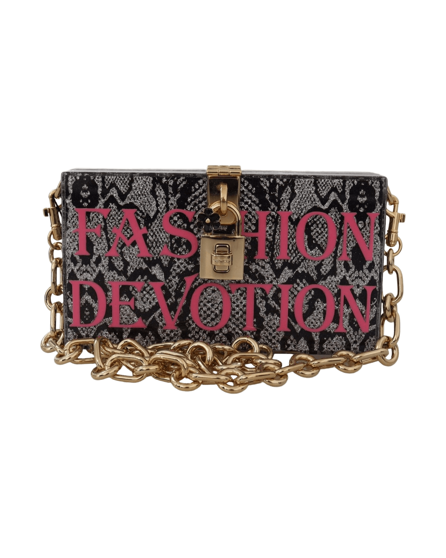 Dolce & Gabbana Gray Resin Box Clutch With Gold Details Glam Steals