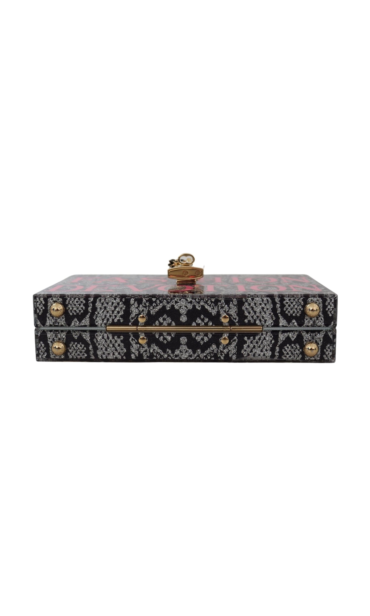 Dolce & Gabbana Gray Resin Box Clutch With Gold Details Glam Steals