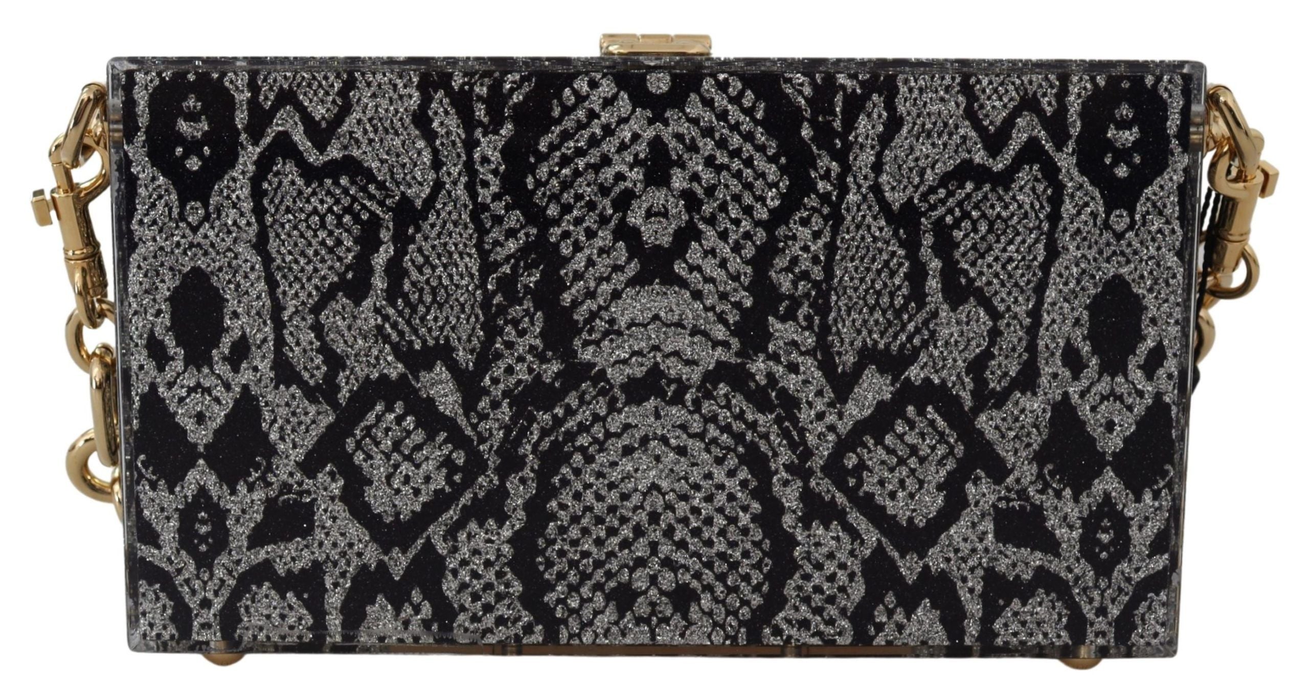 Dolce & Gabbana Gray Resin Box Clutch With Gold Details Glam Steals