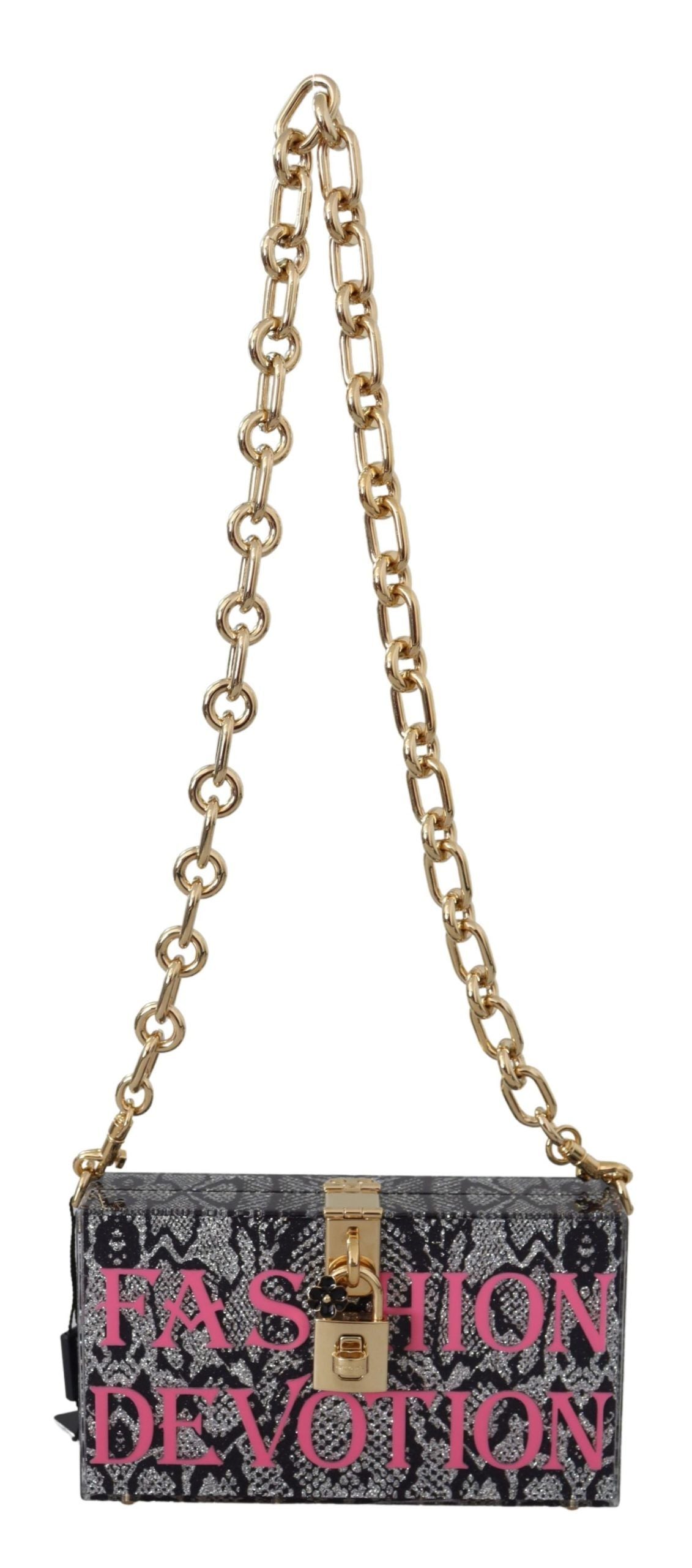 Dolce & Gabbana Gray Resin Box Clutch With Gold Details Glam Steals
