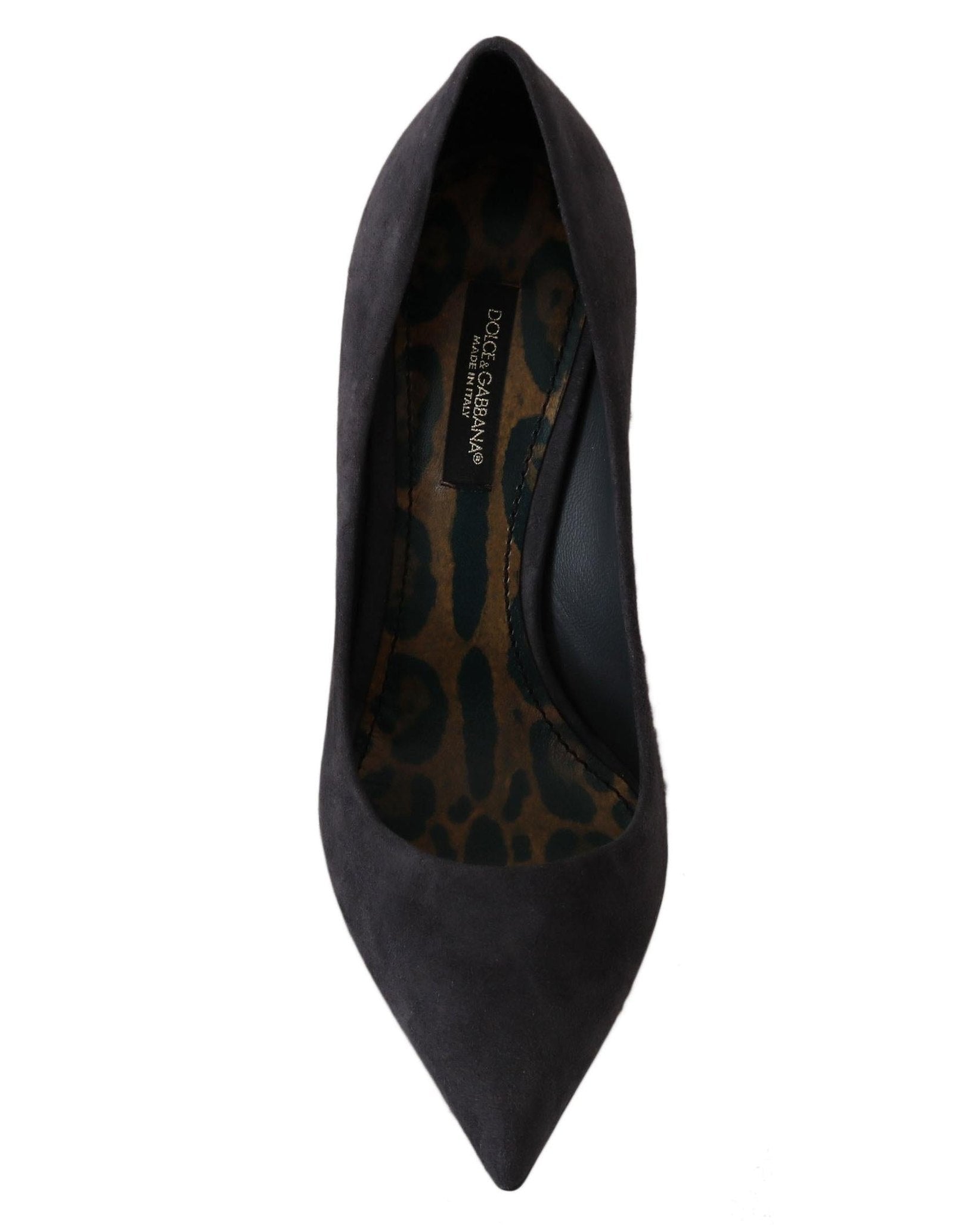 Dolce & Gabbana Gray Suede Leather Stiletto Shoes Heels Heels