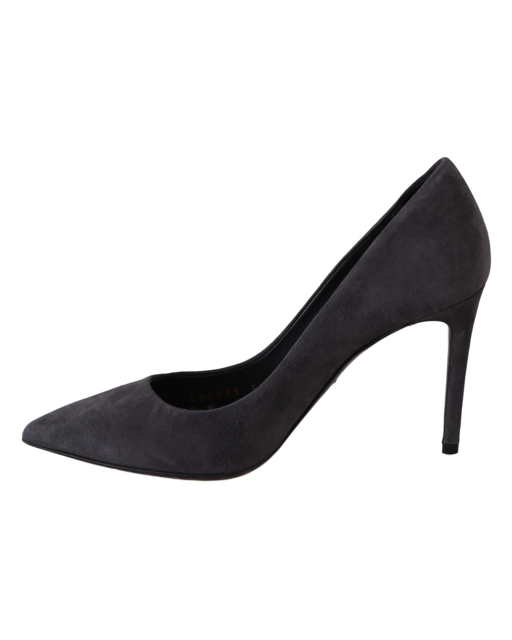 Dolce & Gabbana Gray Suede Leather Stiletto Shoes Heels Heels
