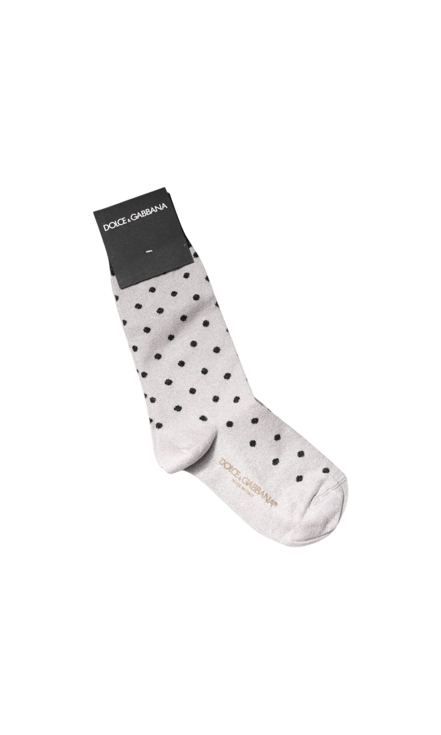 Dolce & Gabbana Gray Viscose Stretch Dotted Socks Glam Steals
