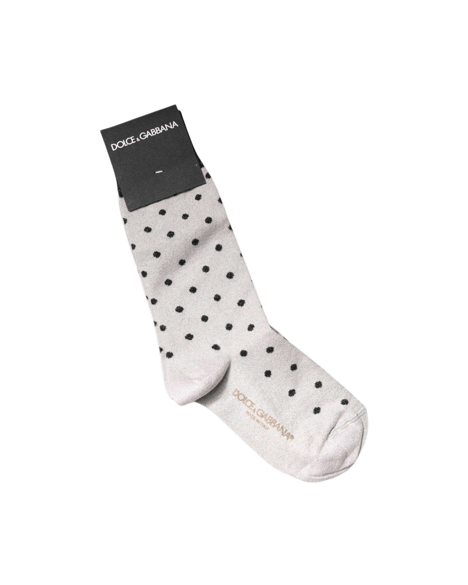 Dolce & Gabbana Gray Viscose Stretch Dotted Socks Glam Steals