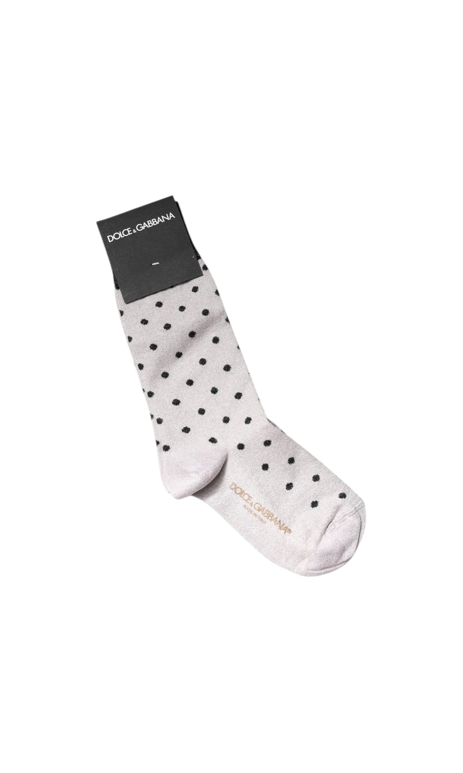 Dolce & Gabbana Gray Viscose Stretch Dotted Socks Glam Steals