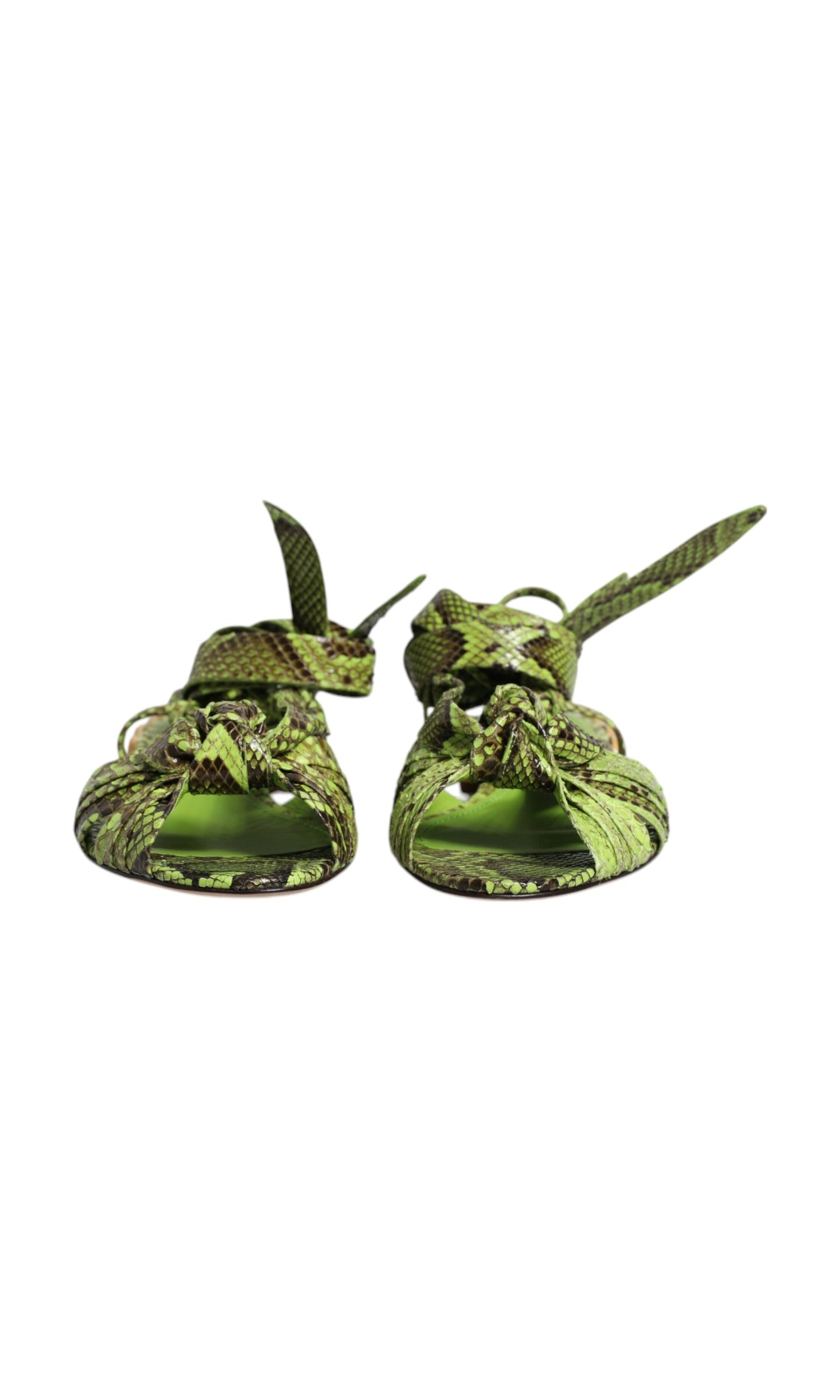 Dolce & Gabbana Green Animal Print Ankle Wrap Sandals Shoes Glam Steals