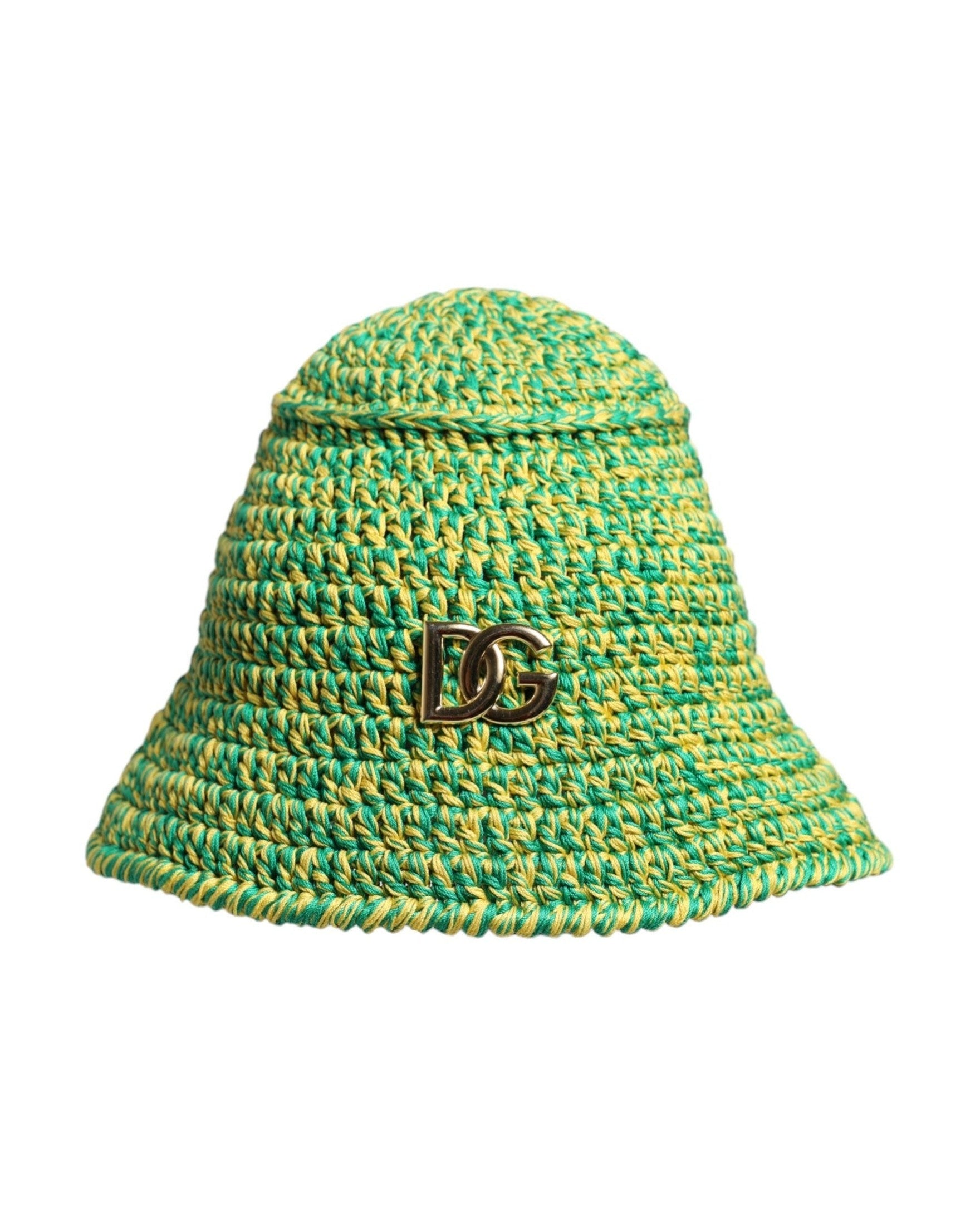 Dolce & Gabbana Green Cotton Crochet Dg Logo Bucket Hat Glam Steals