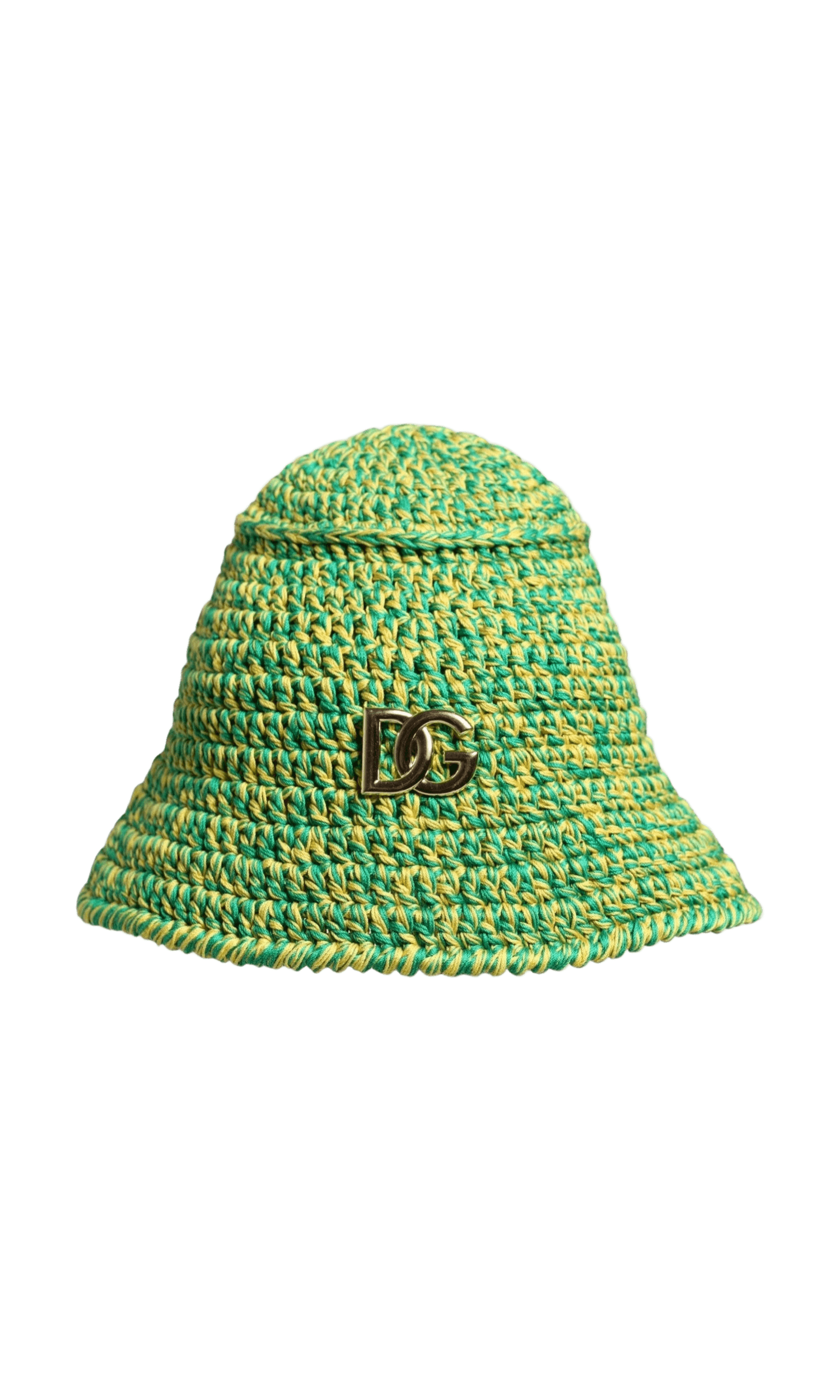 Dolce & Gabbana Green Cotton Crochet Dg Logo Bucket Hat Glam Steals